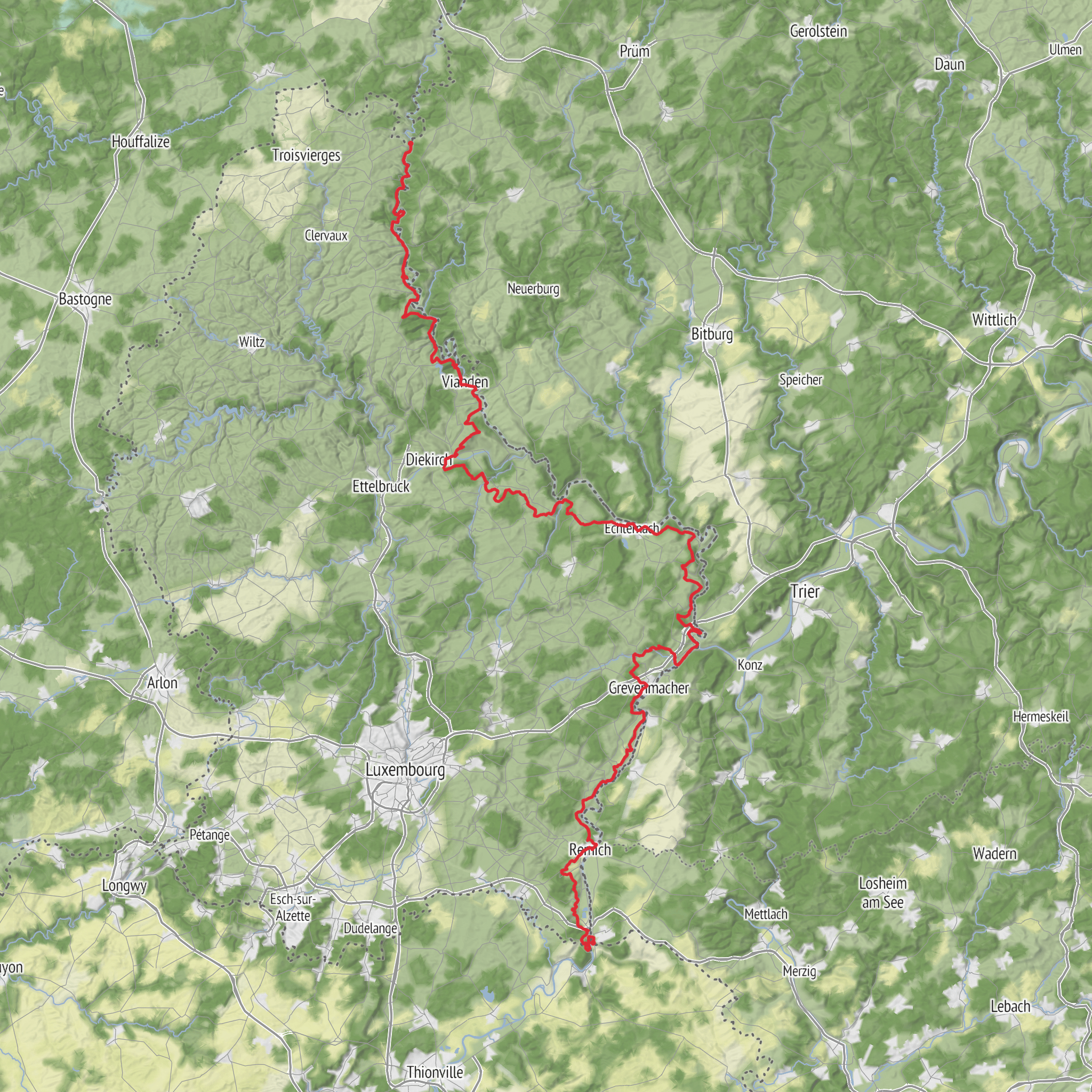 E2 in Luxembourg mobile static map