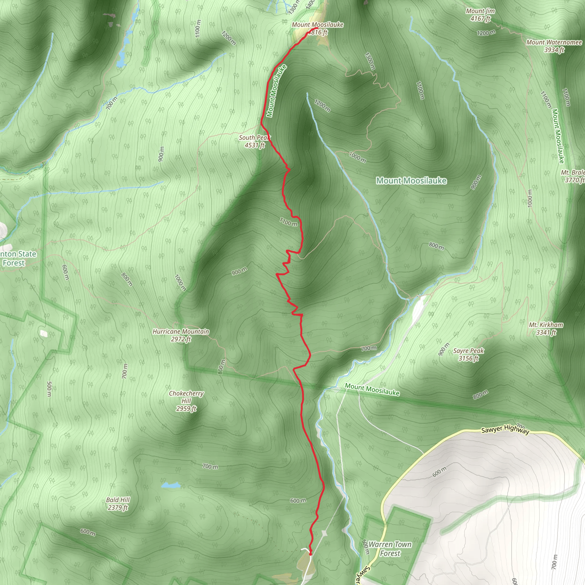 Moosilauke Carriage Road Trail mobile static map