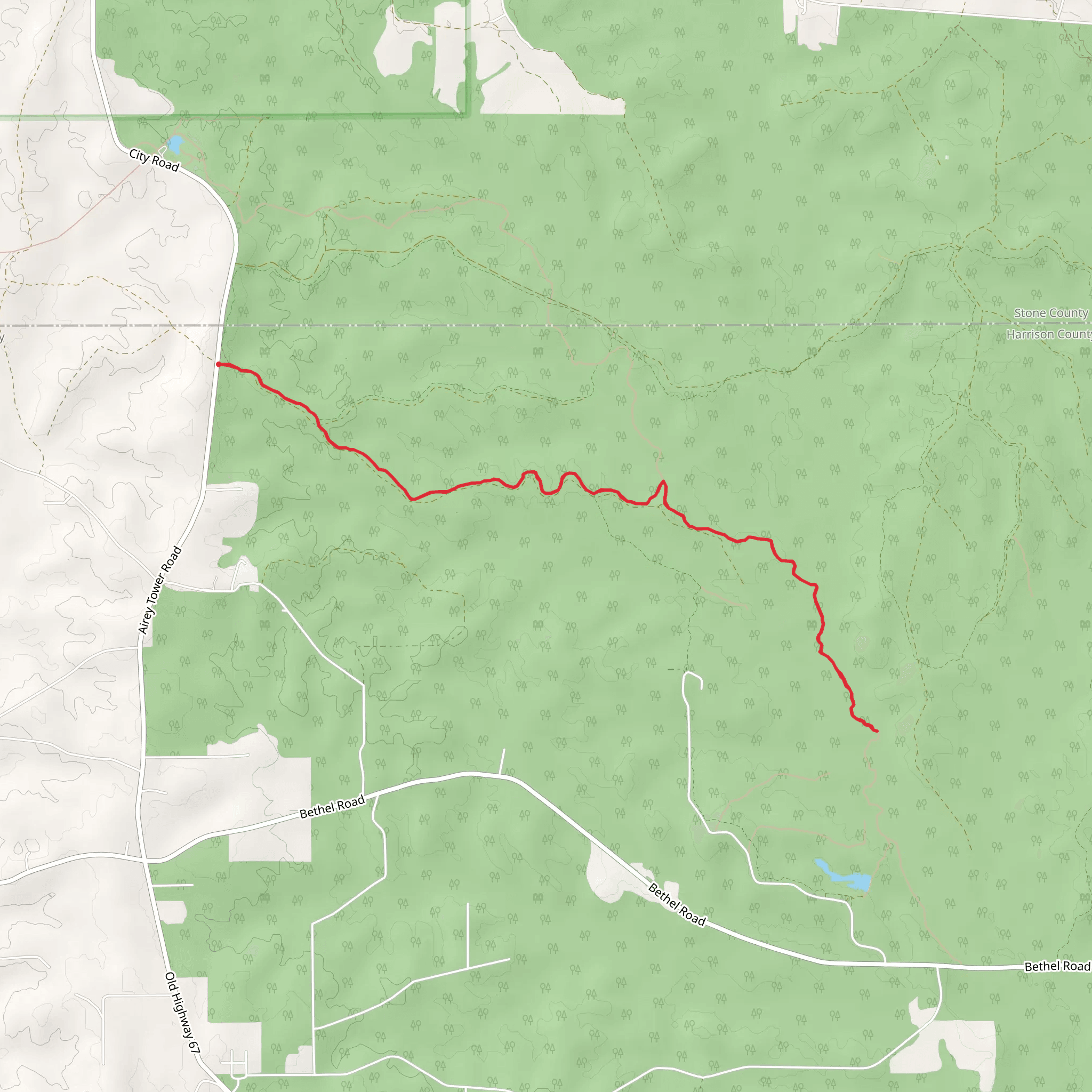 Bigfoot - Tuxachanie Trail mobile static map