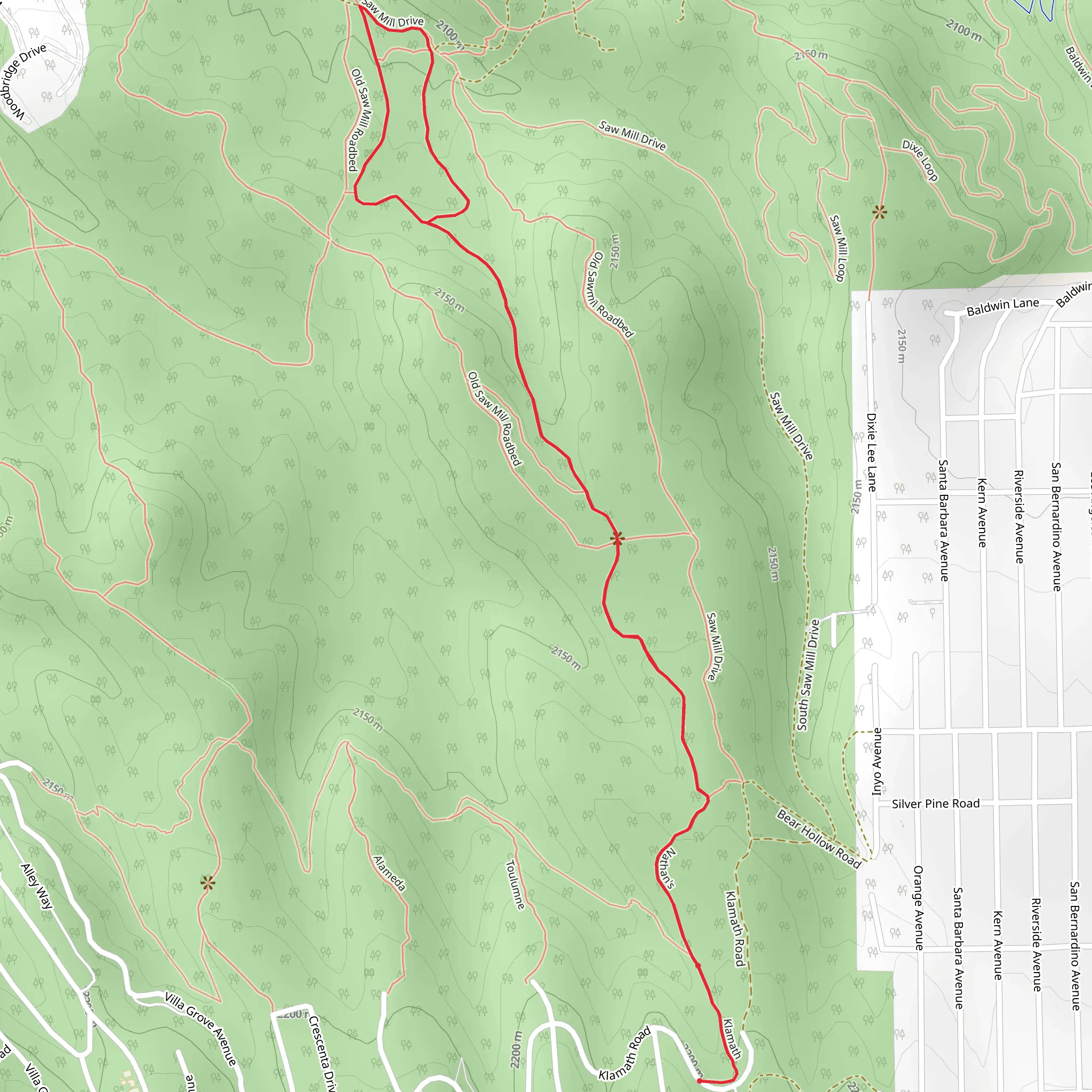 Nathan's and Saw Mill Drive mobile static map
