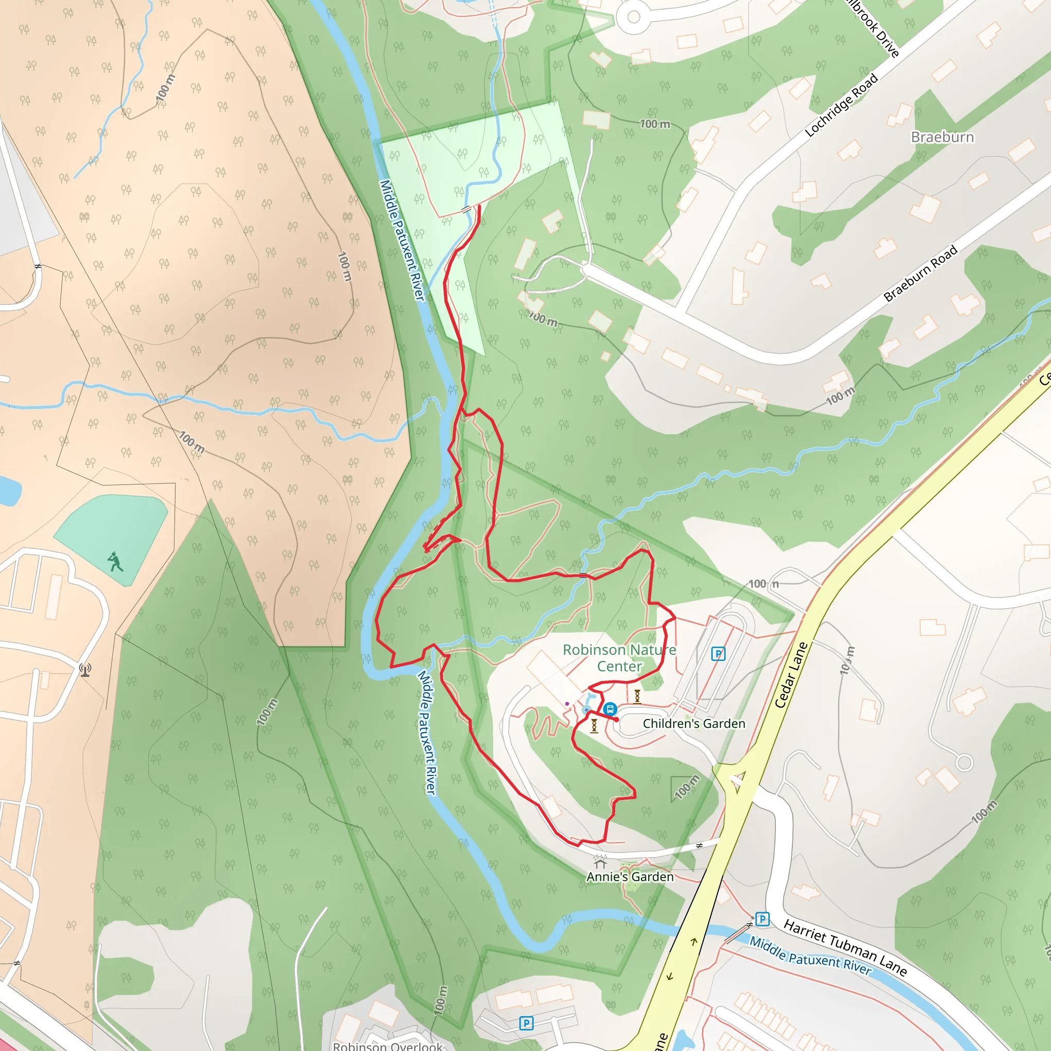 Middle Patuxent River Loop mobile static map