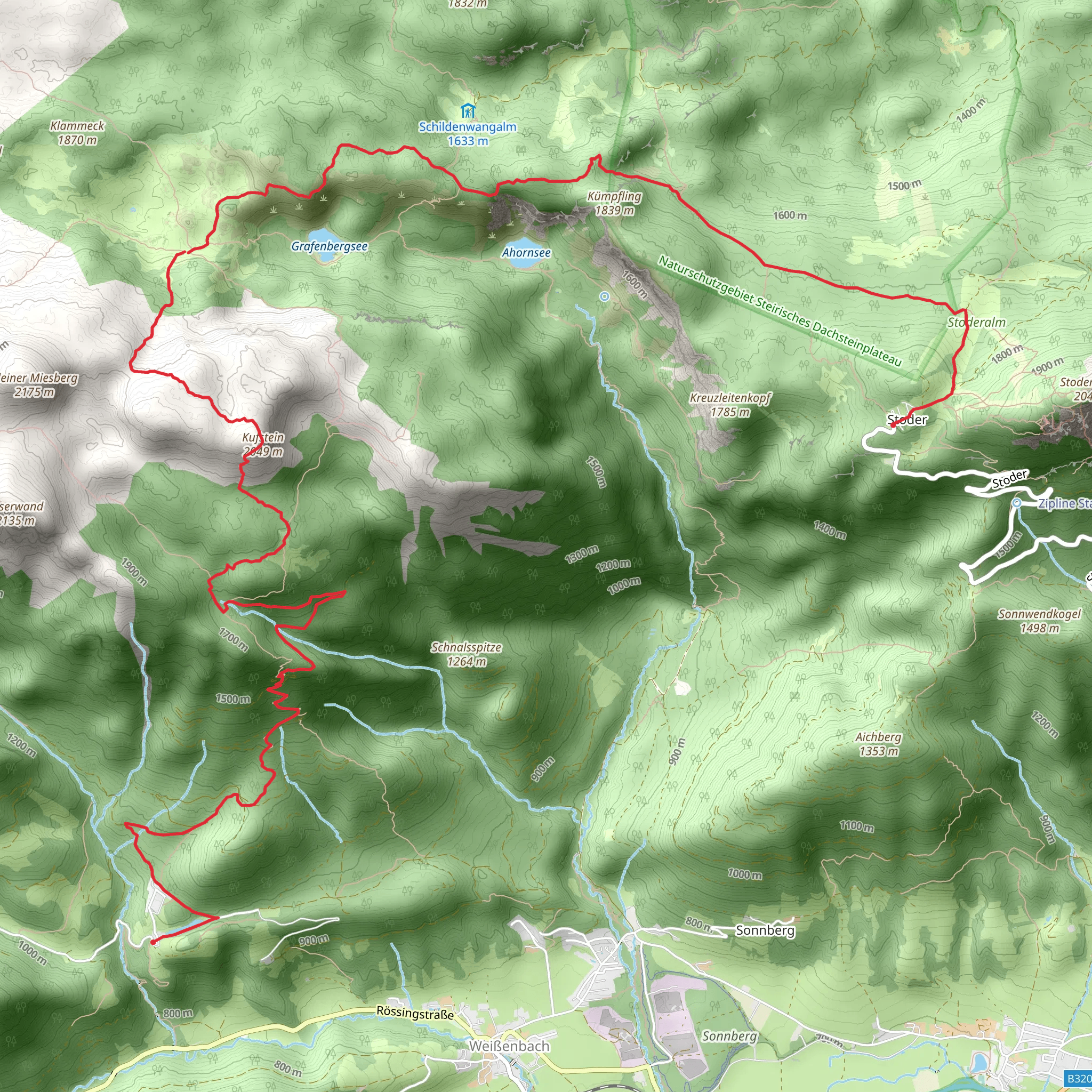 Grafenbergalm to Kufstein - Alpine Trail mobile static map