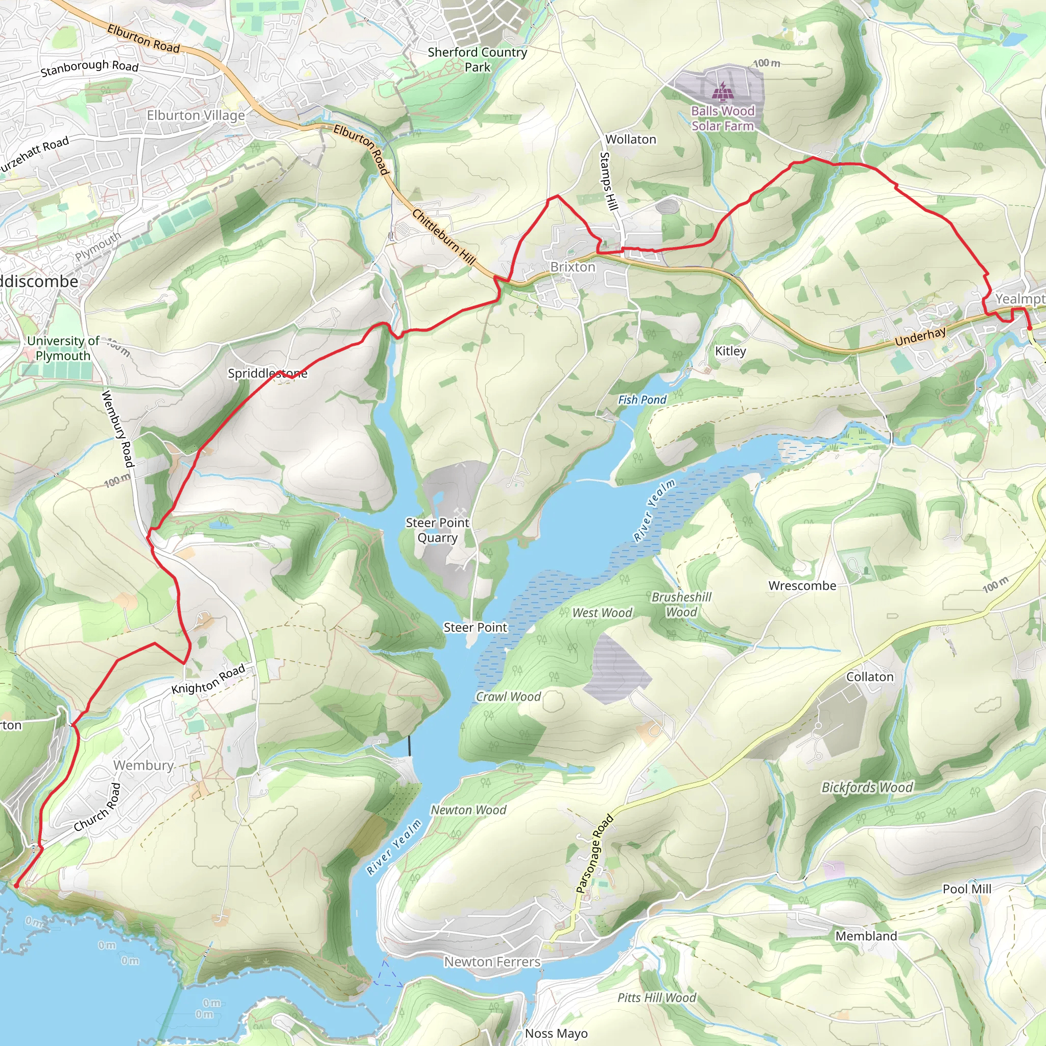 Wembury to Yealmpton Walk mobile static map