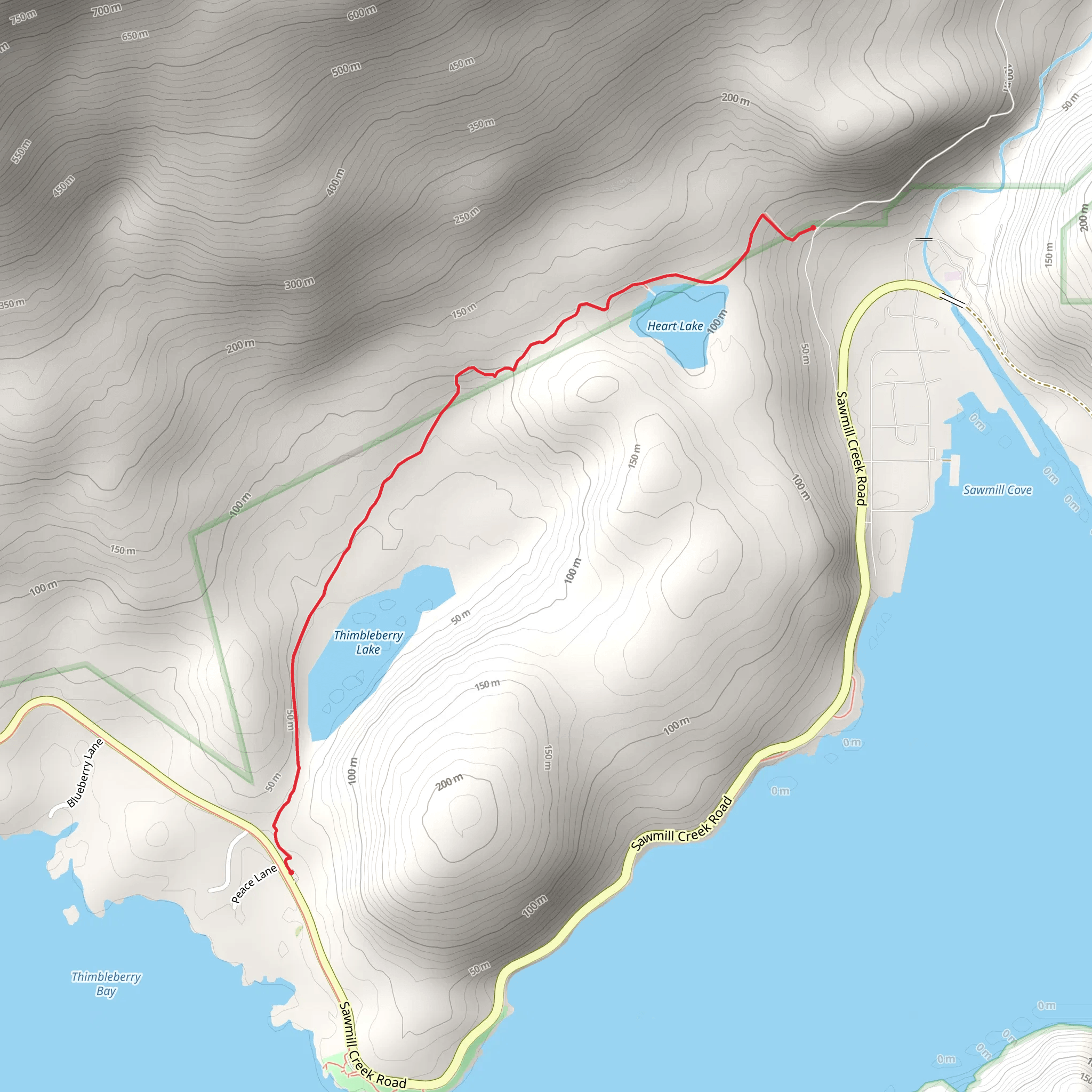 Thimbleberry Lake and Heart Lake Trail mobile static map