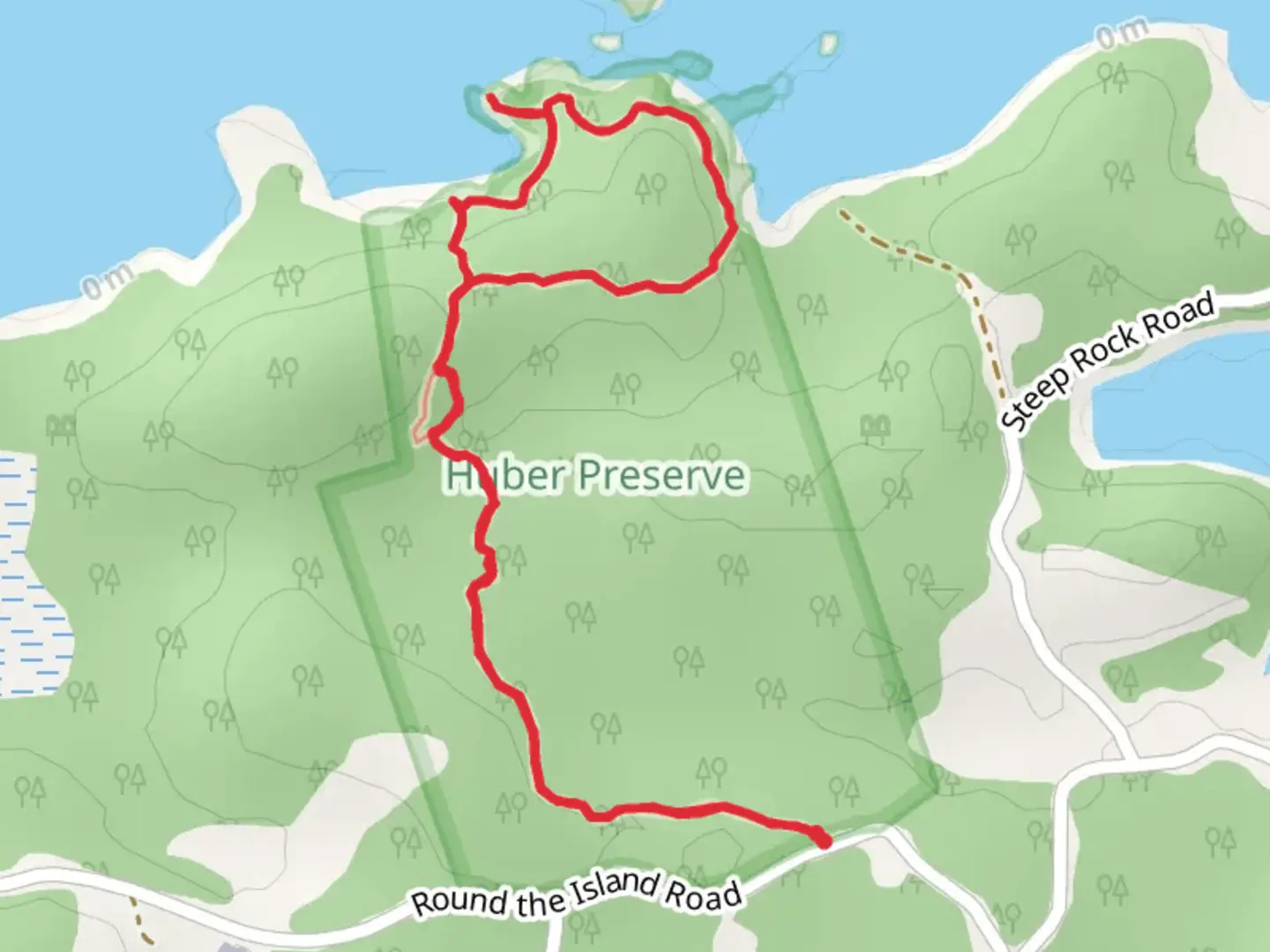 An image depicting the trail Round the Island Road Loop and its surrounding area.