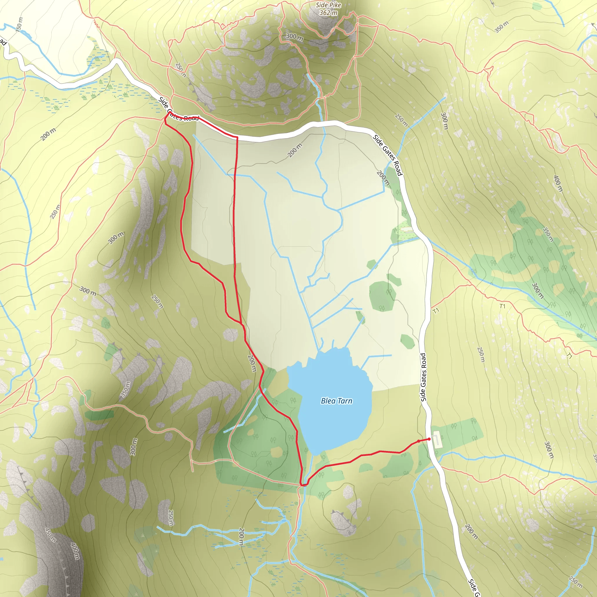 Blea Tarn Loop mobile static map