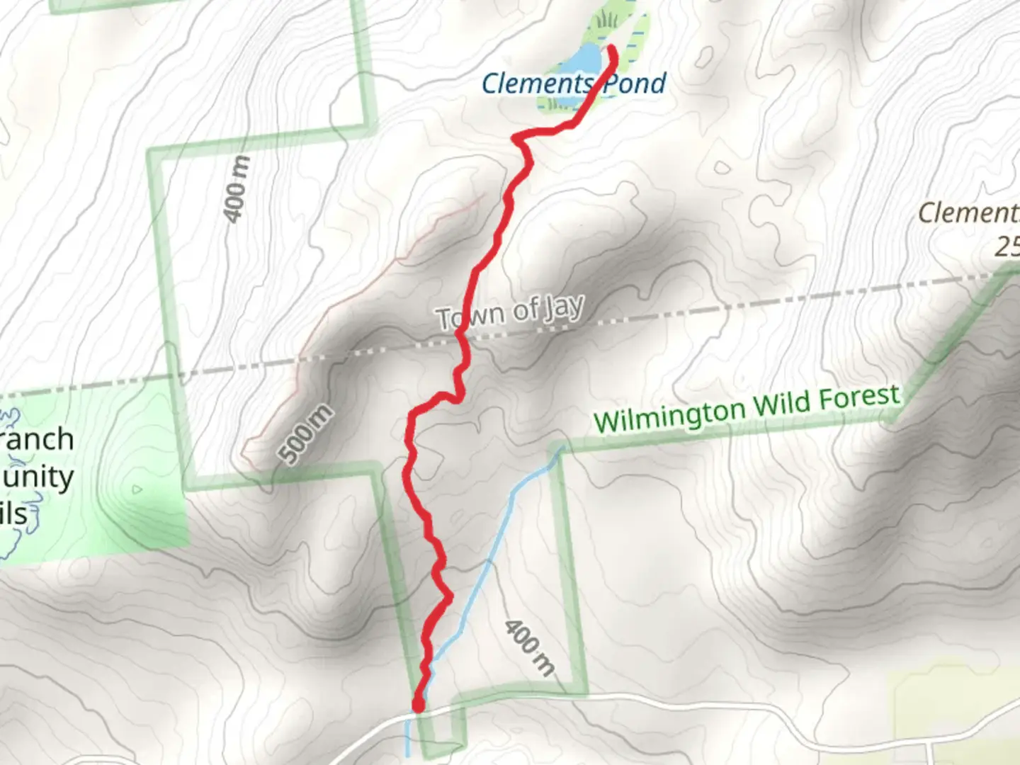 An image depicting the trail Clements Pond Trail and its surrounding area.