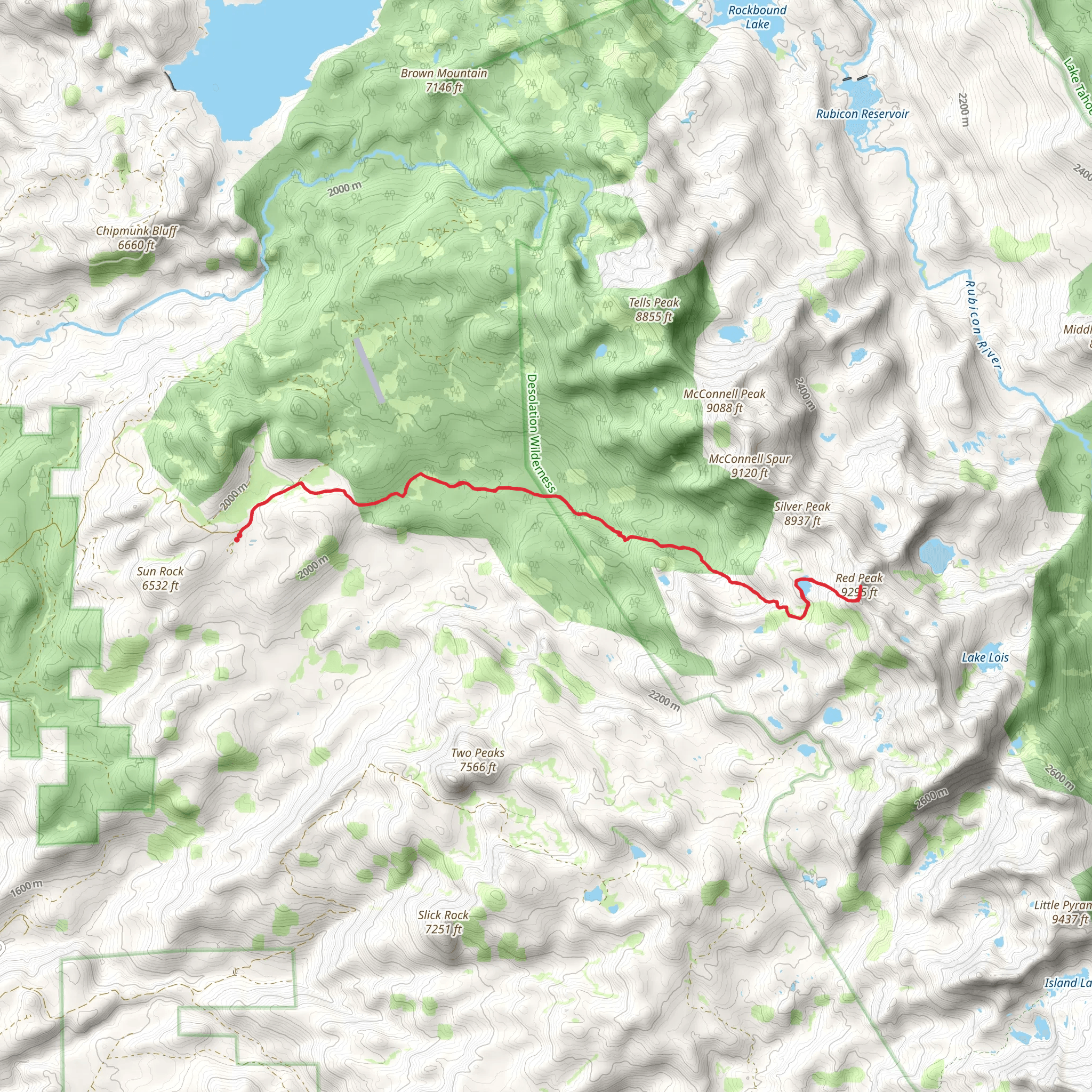 Red Peak and Lake No 3 mobile static map