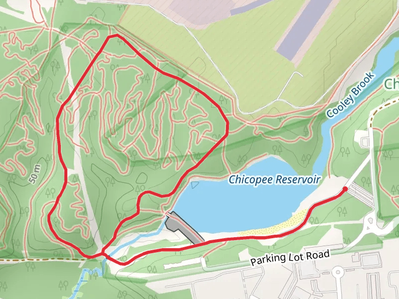 Loop along Chicopee Reservoir