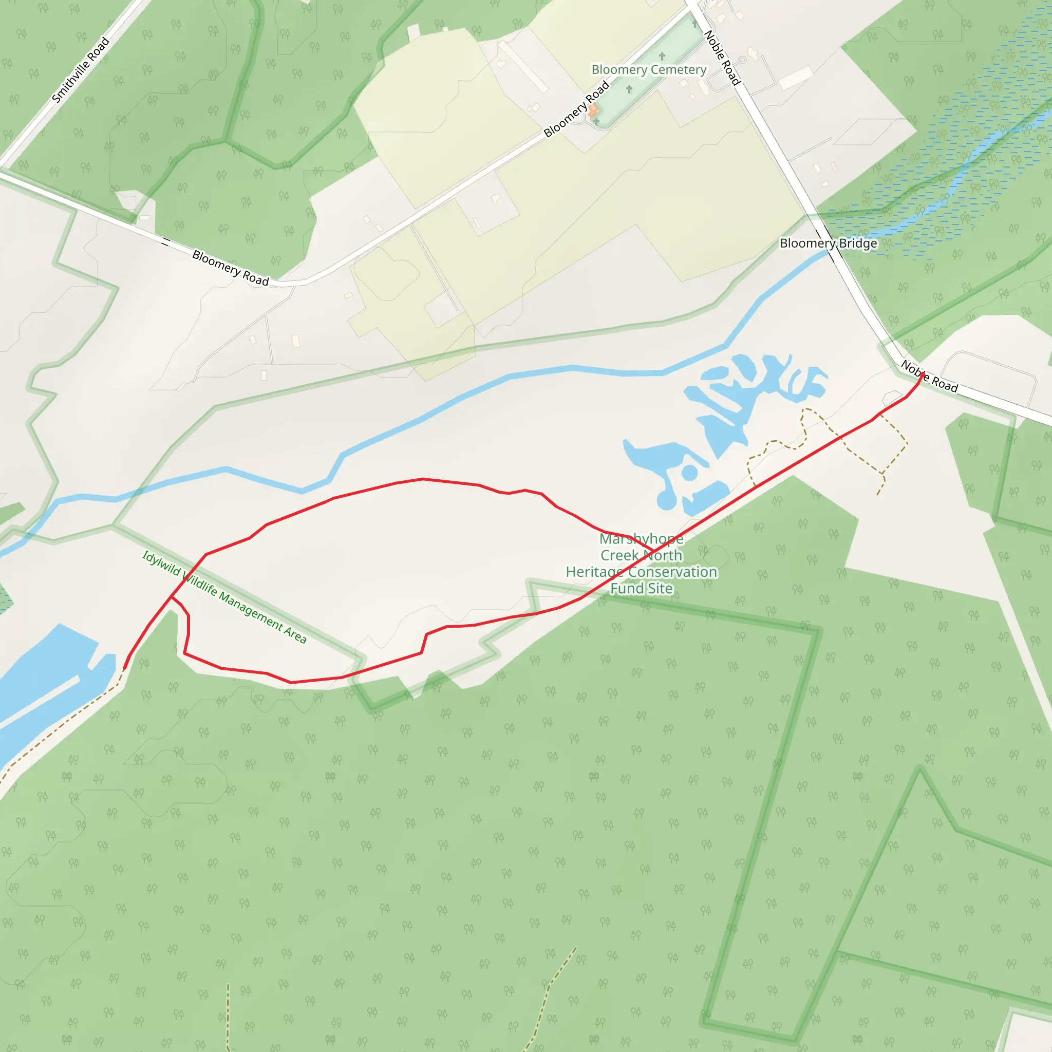 Loop Beside Marshyhope Creek mobile static map