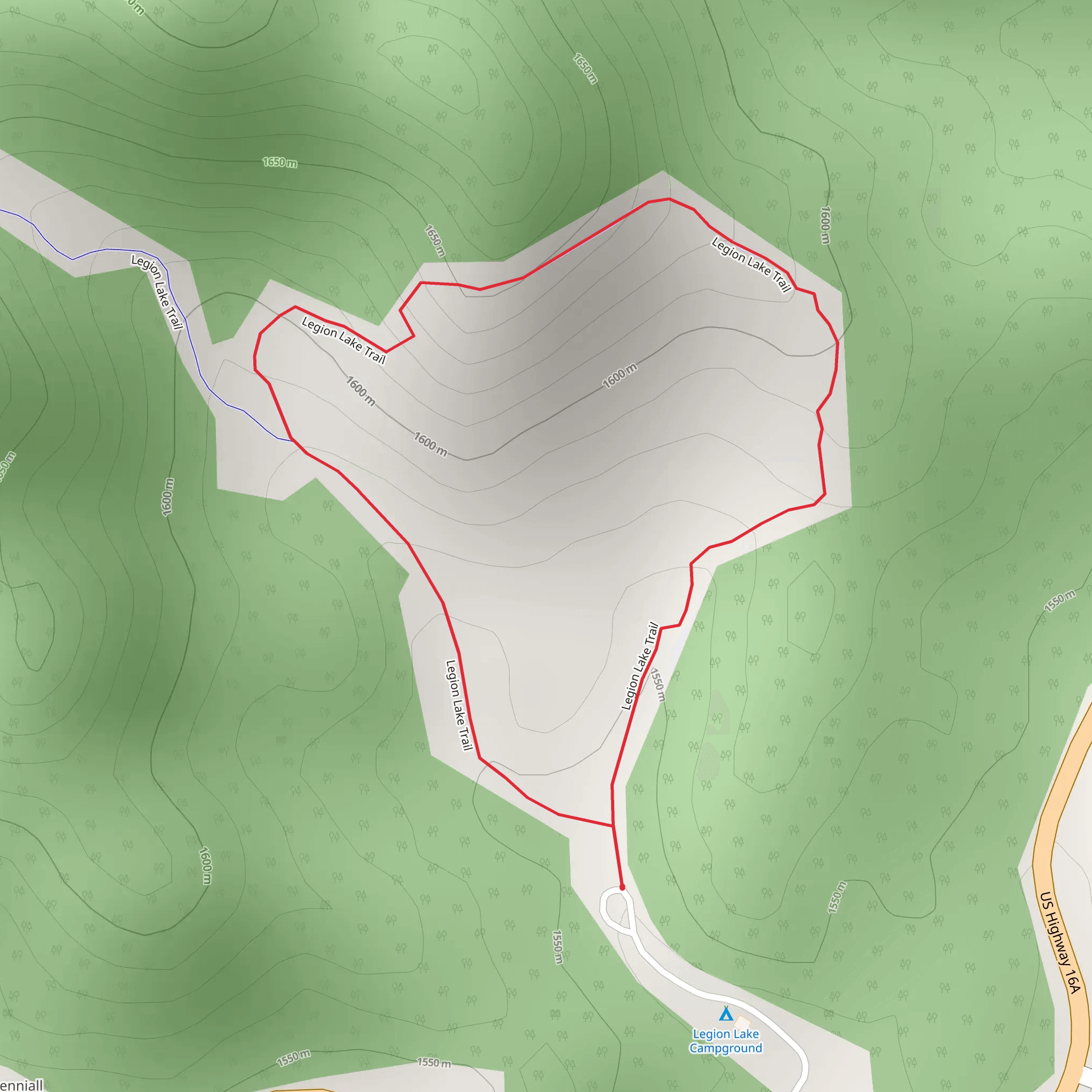 Legion Lake Loop Trail mobile static map