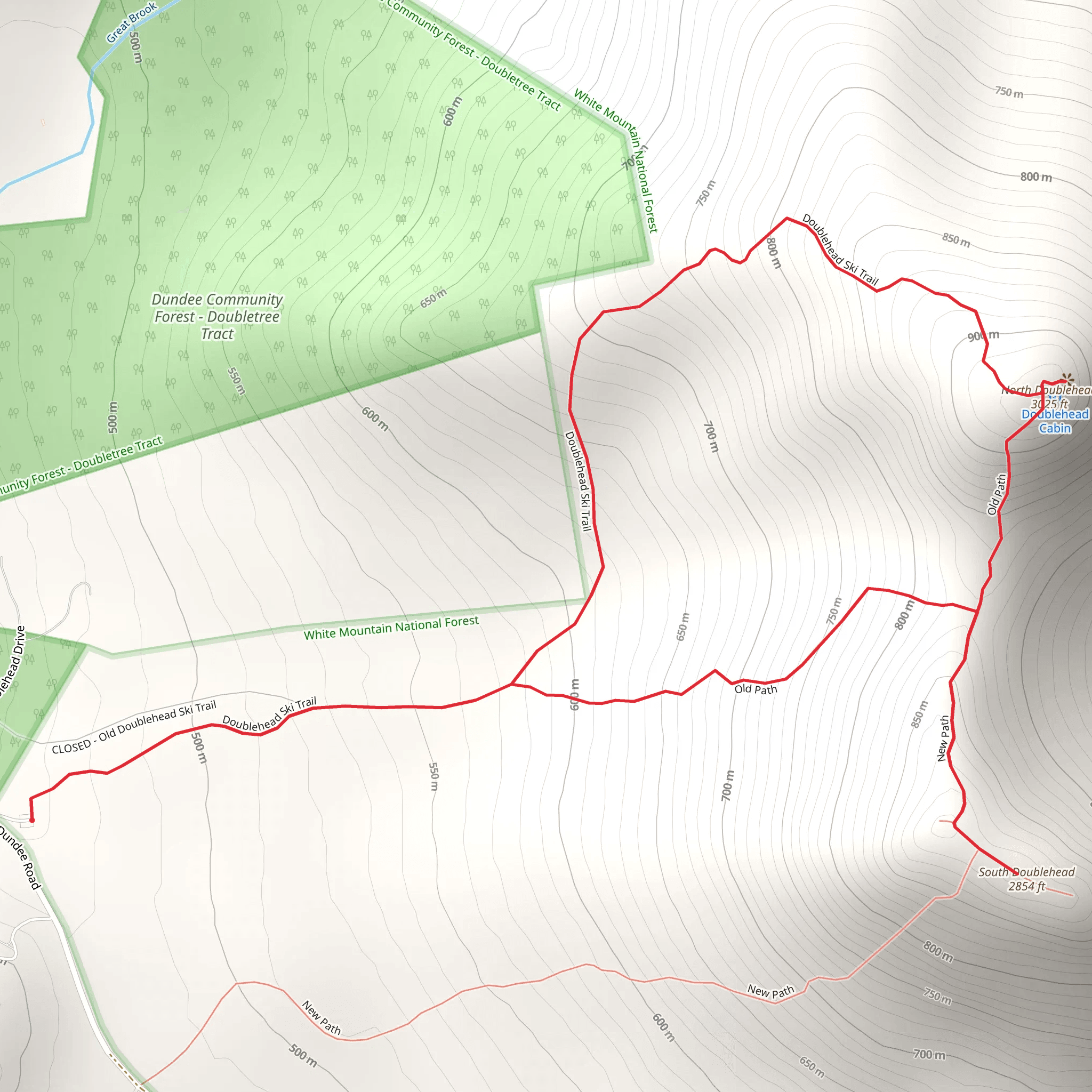 North Doublehead and South Doublehead Loop mobile static map