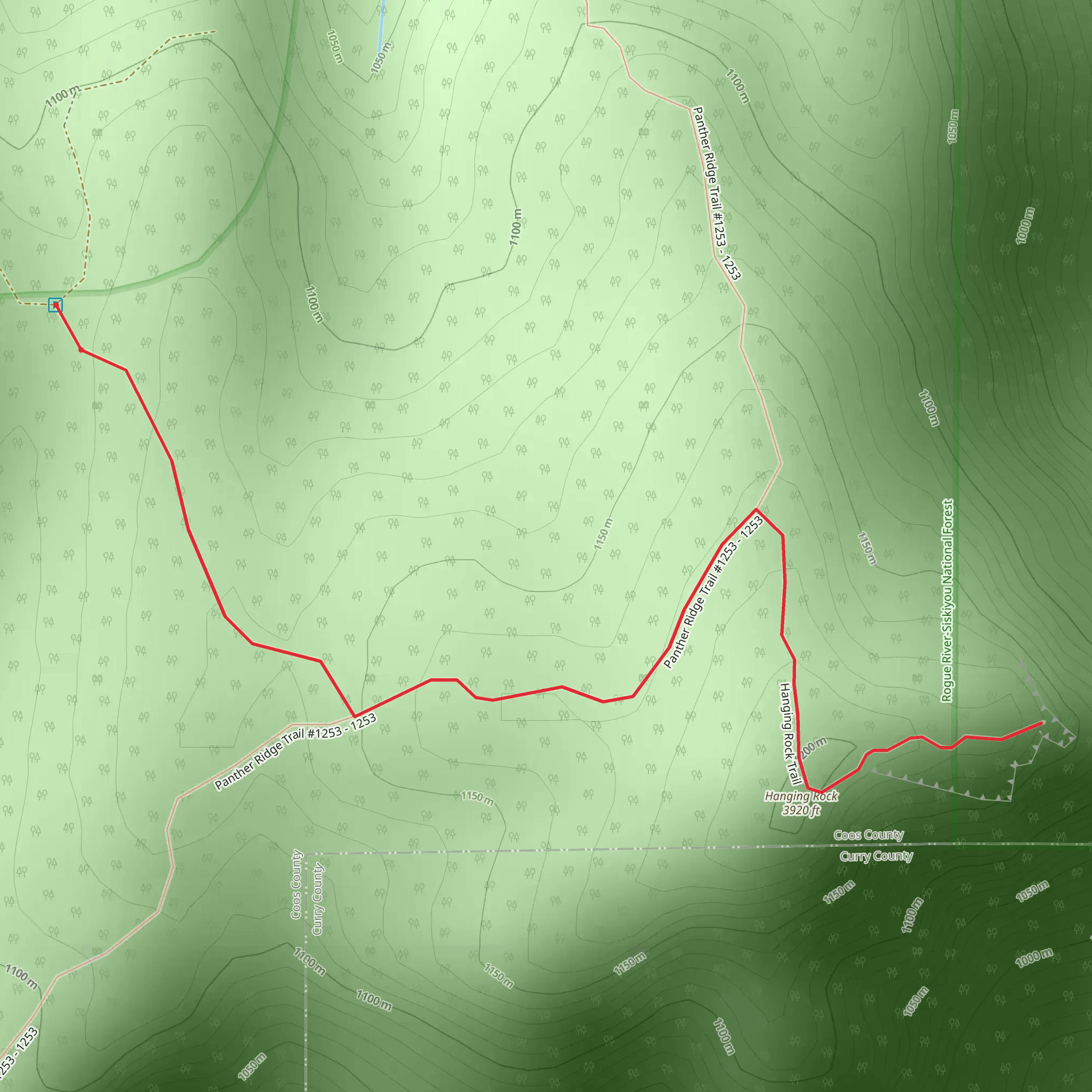 Hanging Rock via Wild Rogue Loop Trail mobile static map