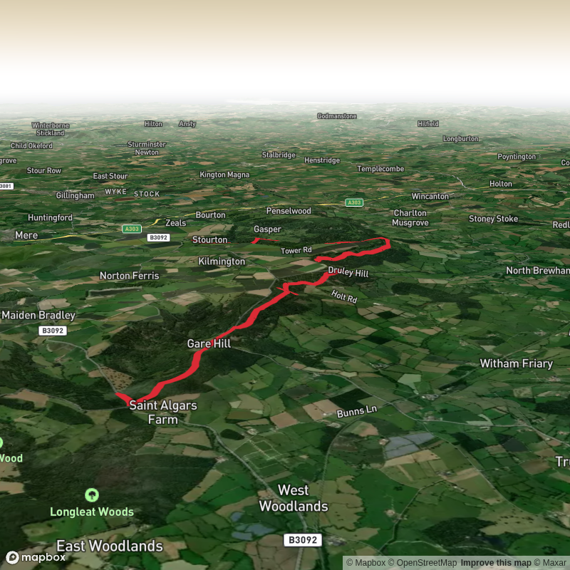 Stourhead Woodland Approach - Planned (from Great Bradley Woods)
