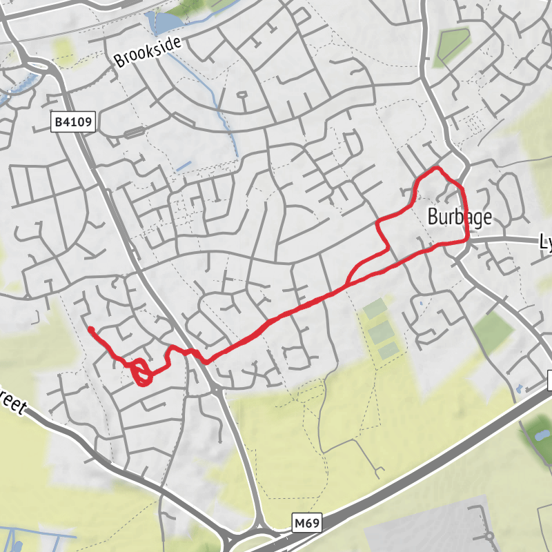 A map preview of the recording Hinckley and Bosworth Running.