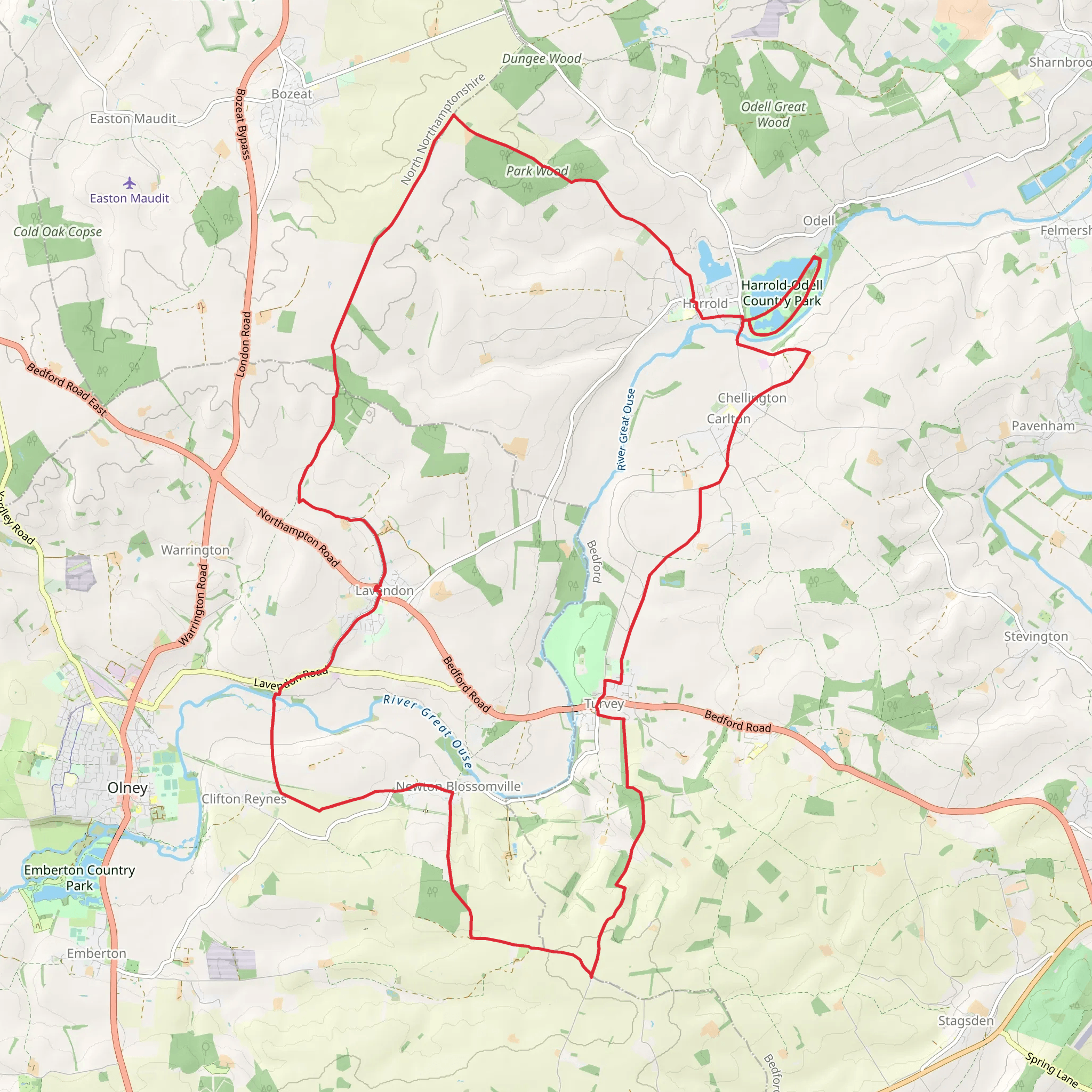 Lavendon 30KM mobile static map