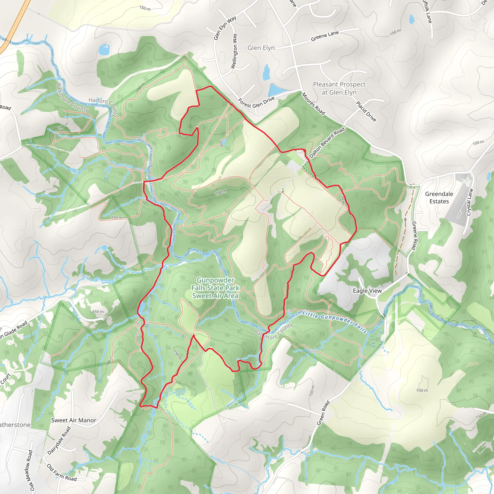 Boundary Loop Trail - Blue mobile static map
