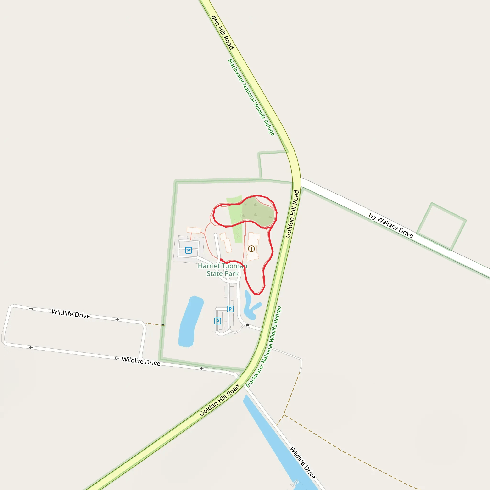 Harriet Tubman State Park Visitors Center Loop mobile static map