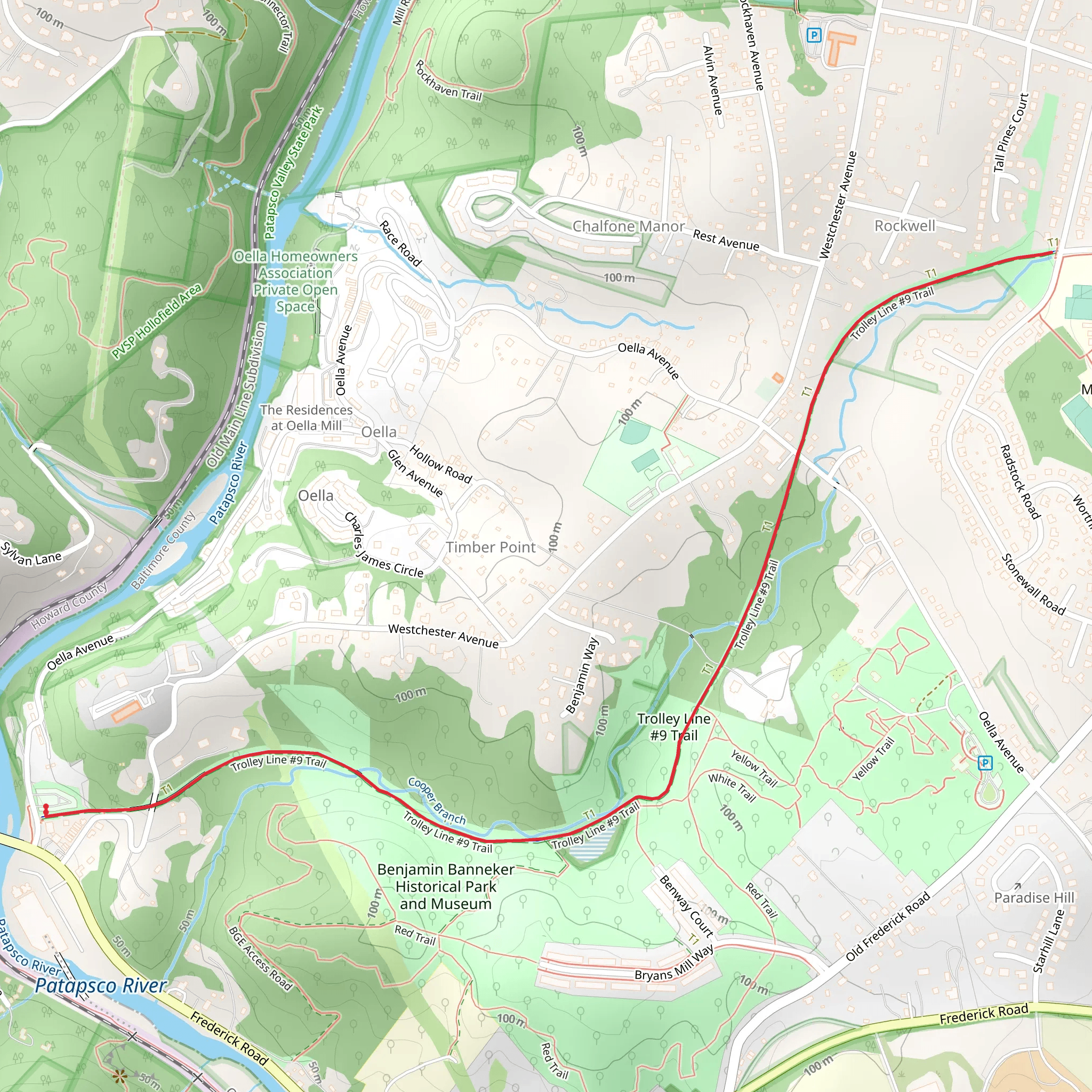 Trolley Line Trail - 9 mobile static map