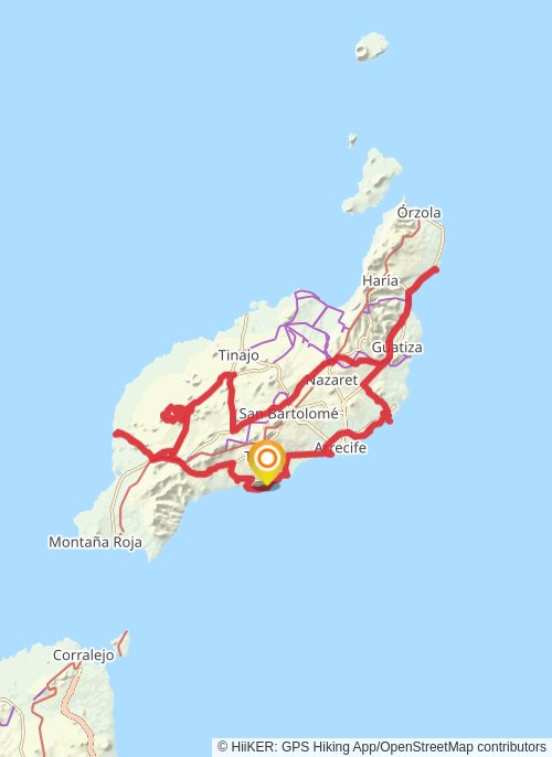 A map preview of the recording Lanzarotte grand tour.