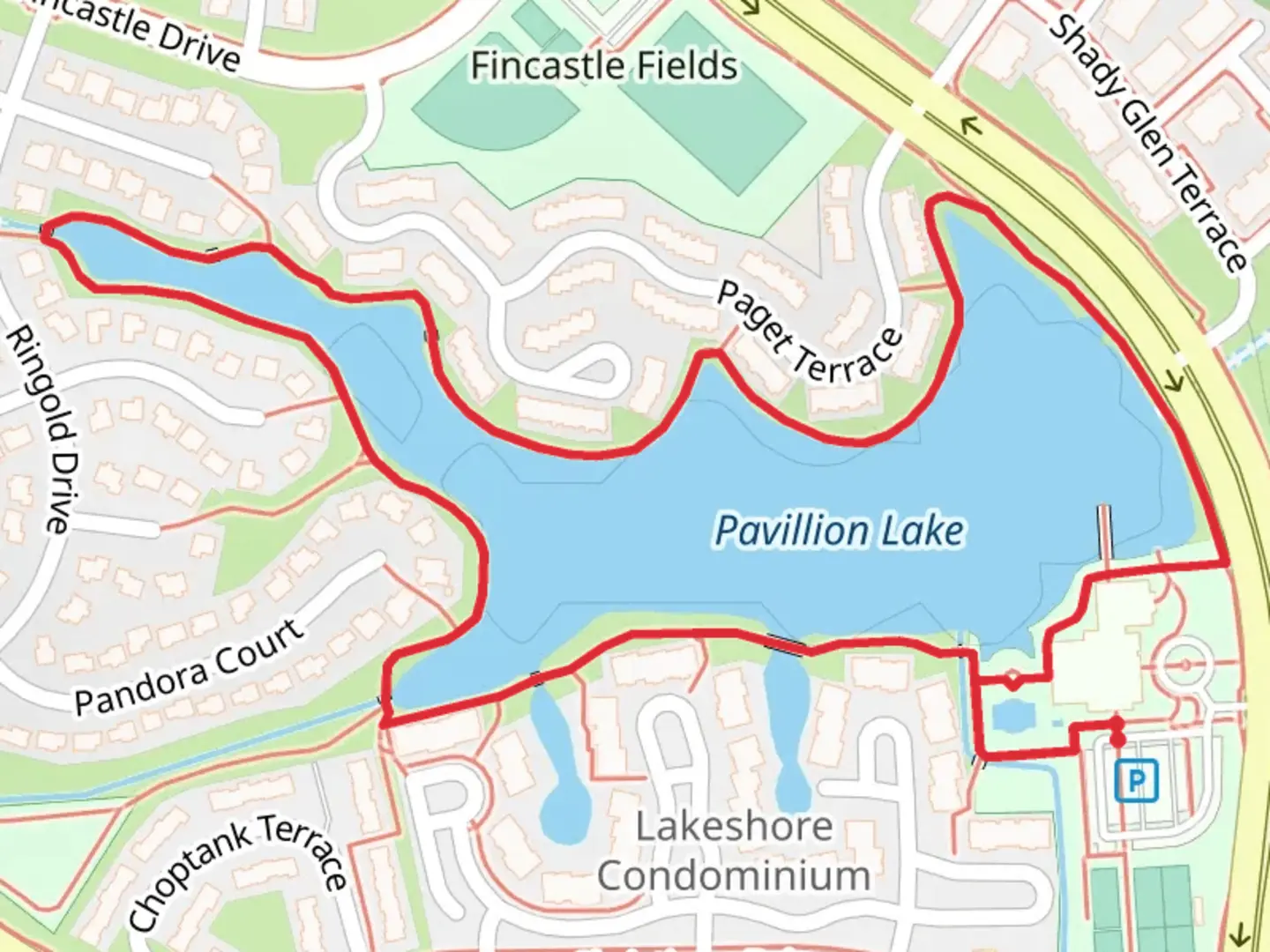 An image depicting the trail Pavillion Lake Loop and its surrounding area.