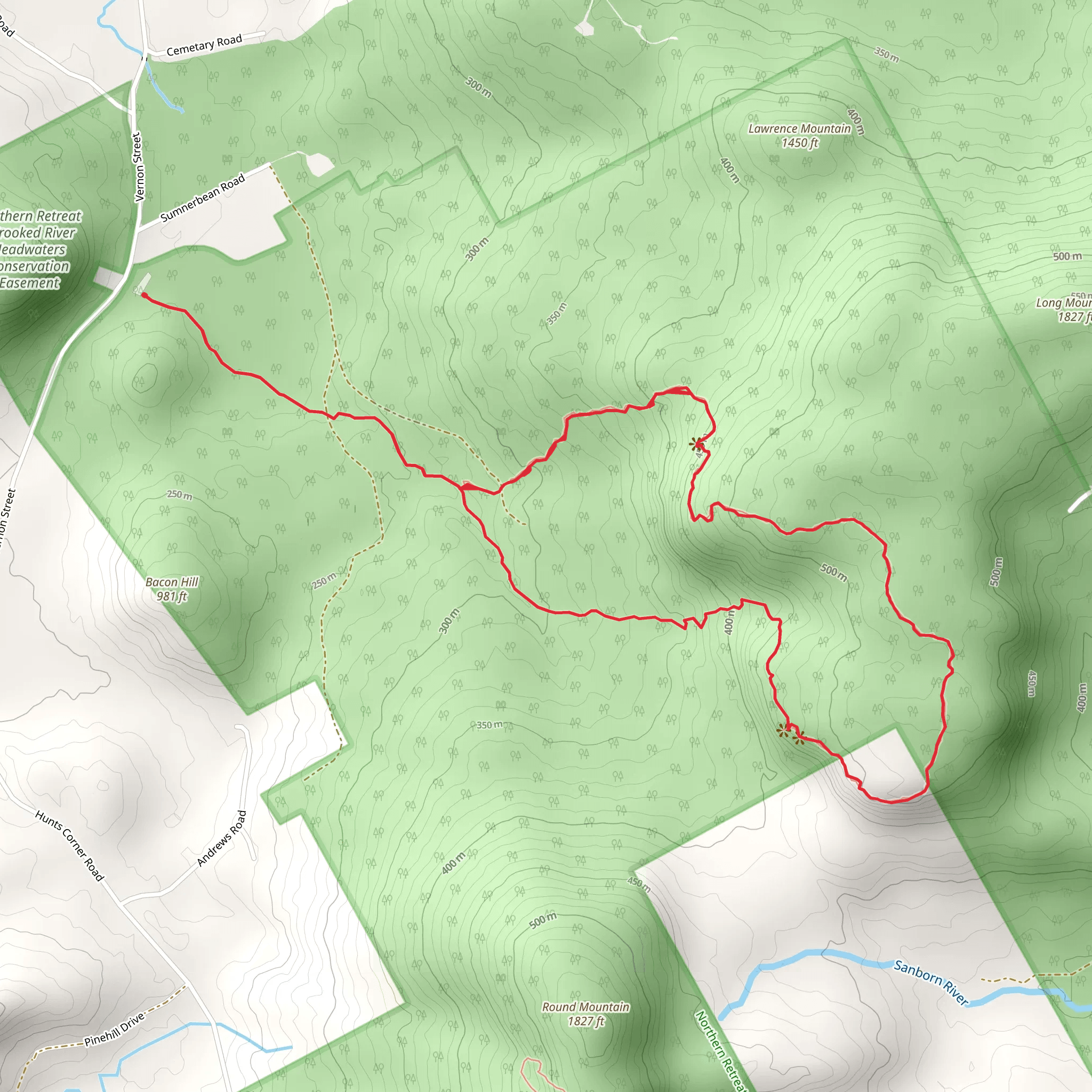 Long Mountain Loop mobile static map