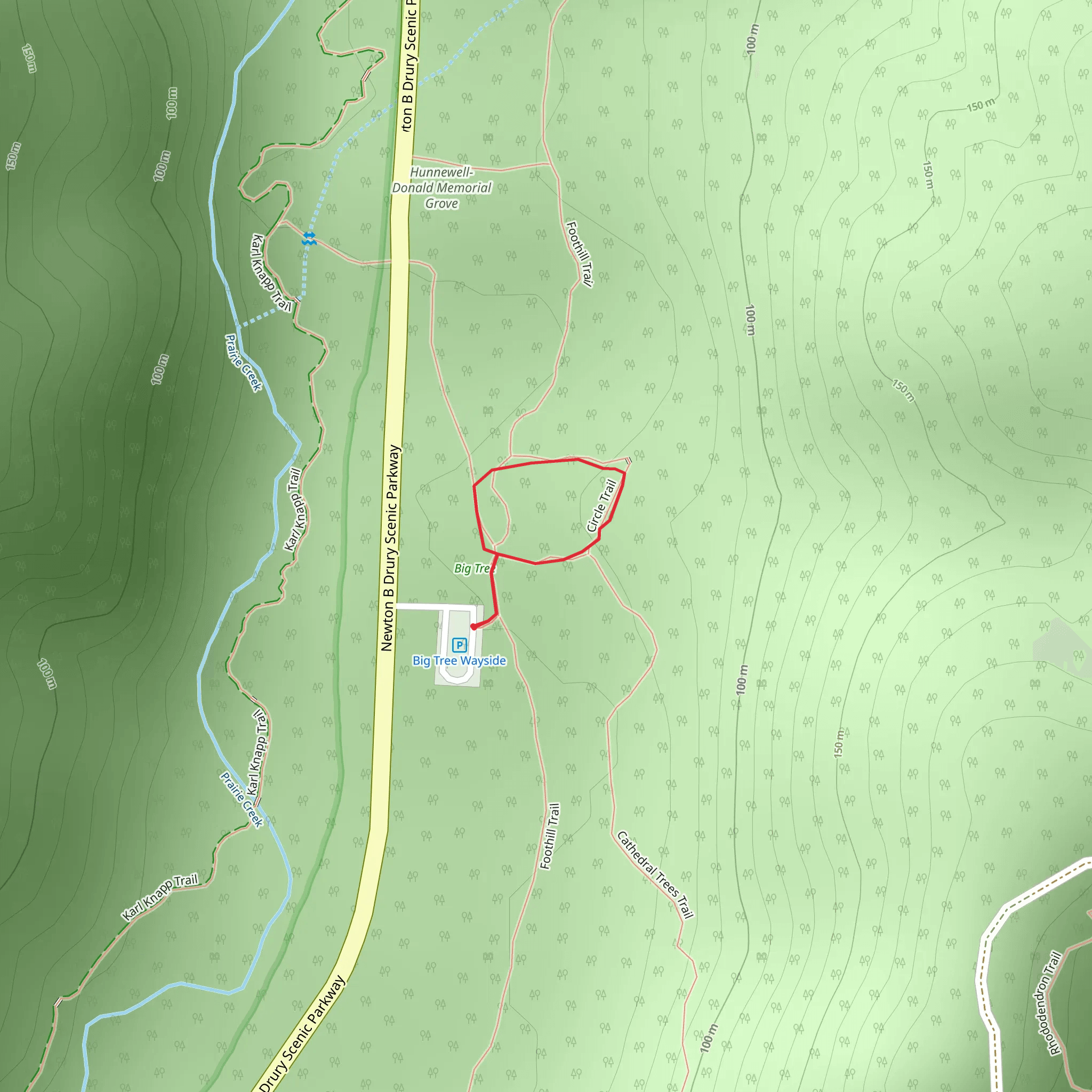Foothill and Circle Loop Trail mobile static map