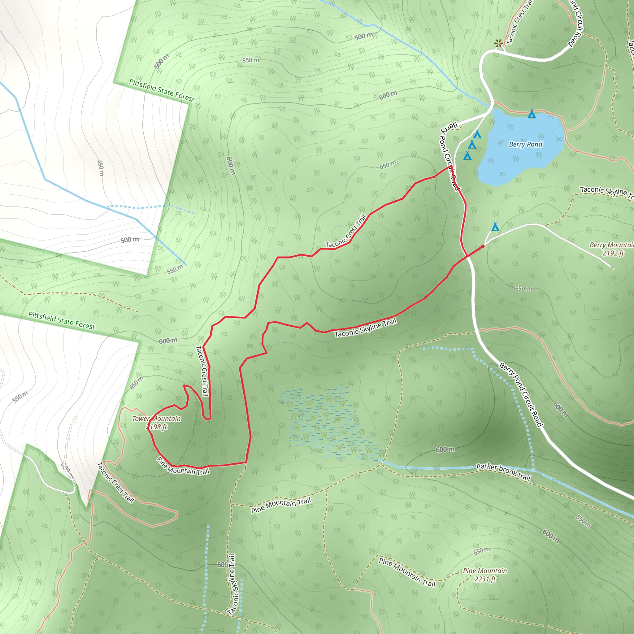 Tower Mountain Loop via Taconic Crest Trail mobile static map