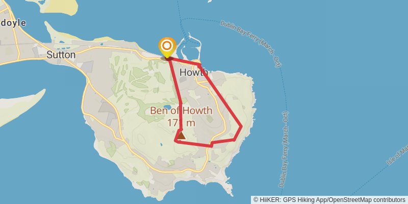 A map preview of the recording hubspot's howth loop.