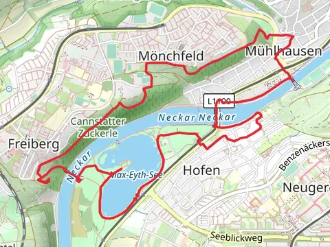 Max Eyth See and Neckar via Burgen Rundweg Muehlhausen