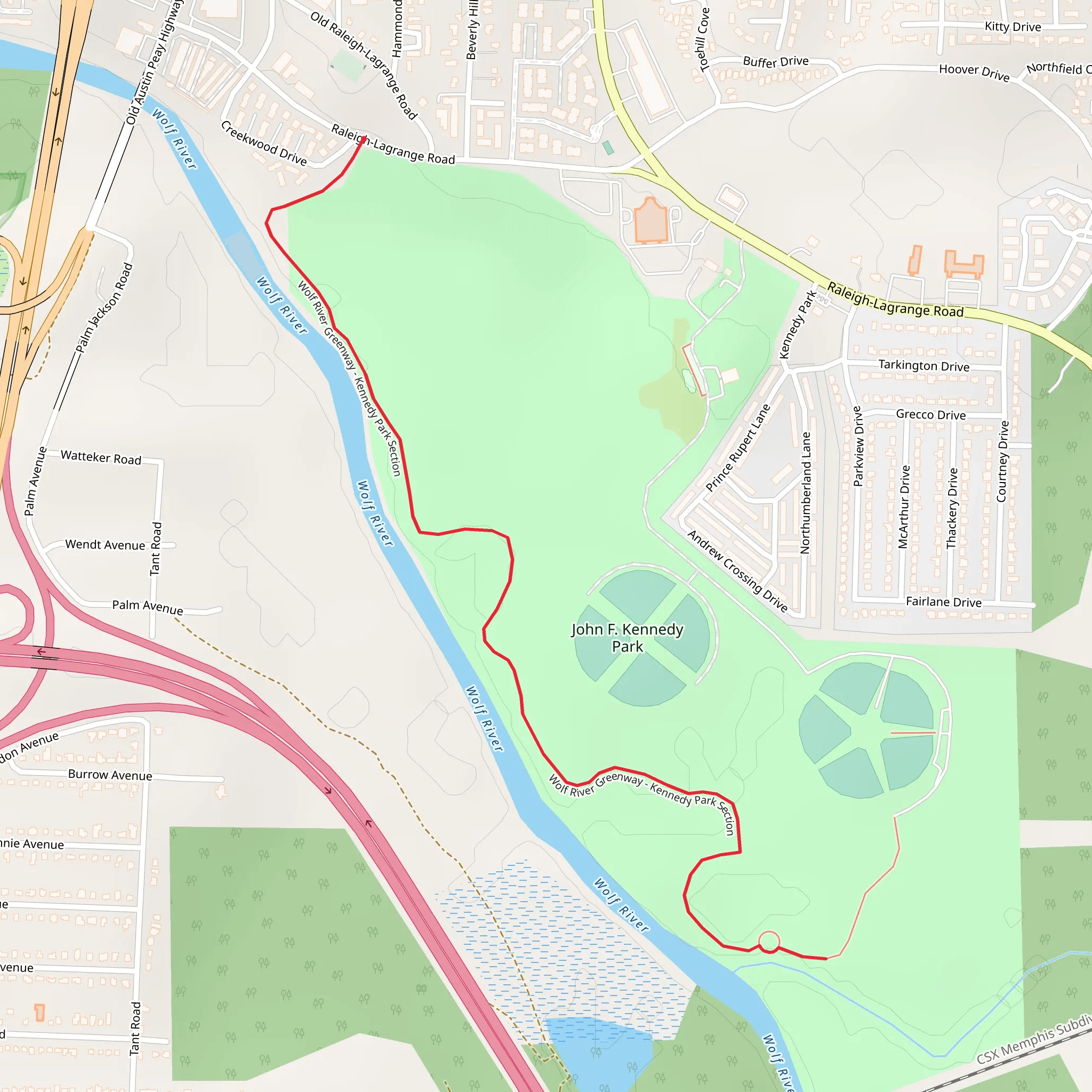 Kennedy Park Shore Walk mobile static map