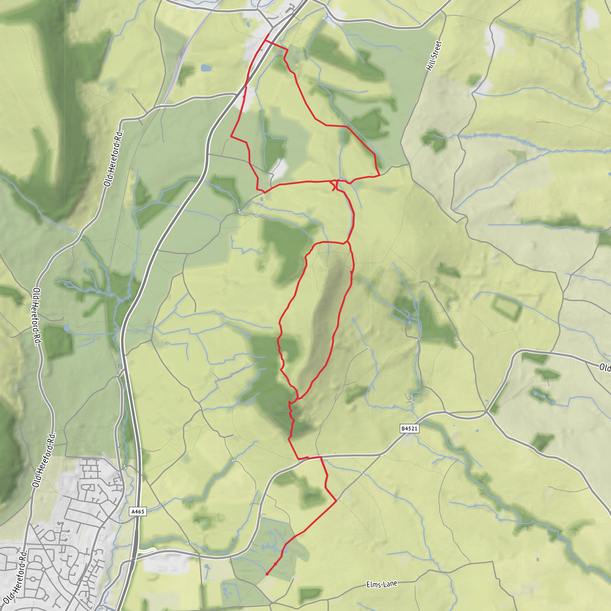 Hike from Abergavenny campsite via St Michael's Chapel mobile static map