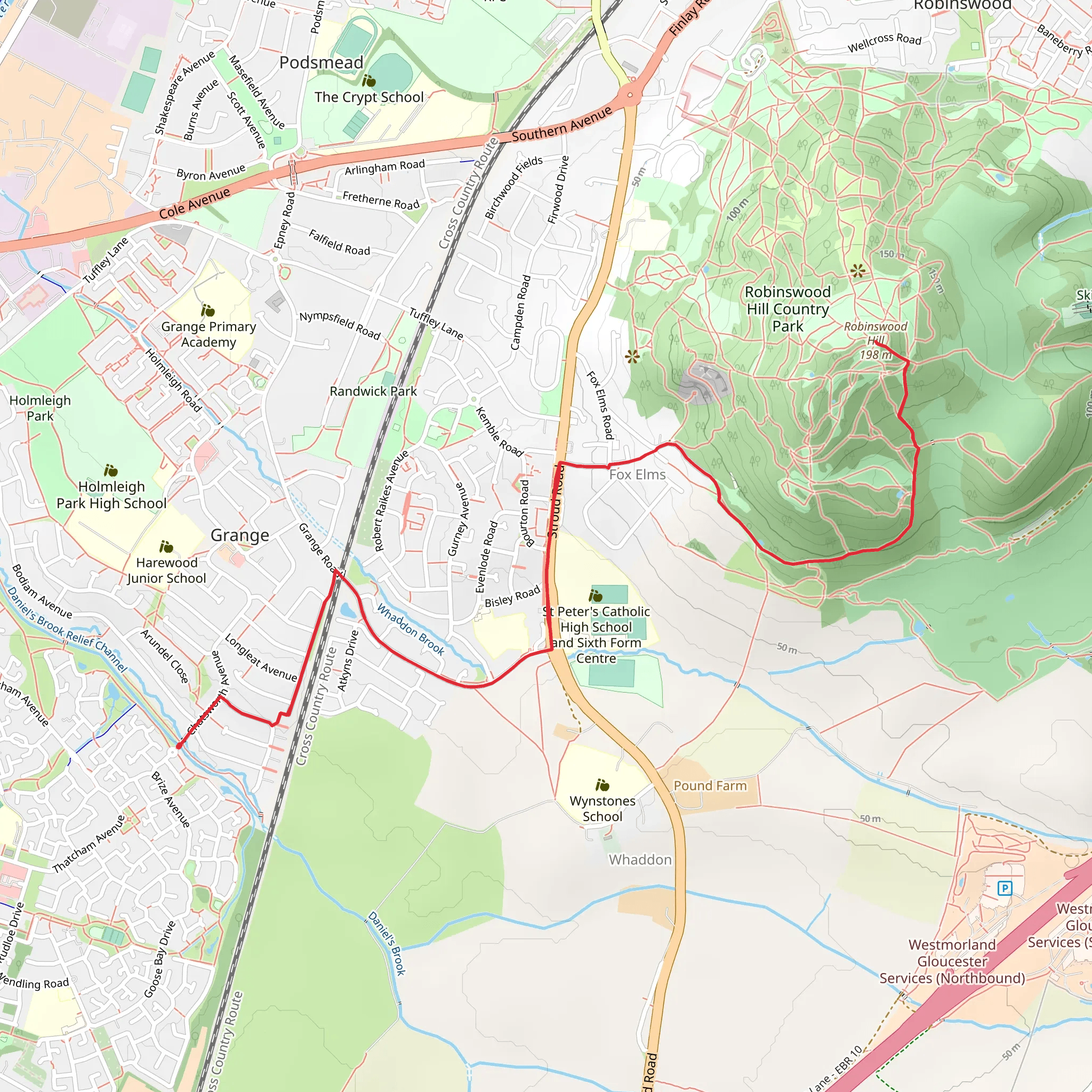 Robinswood Hill Walk mobile static map