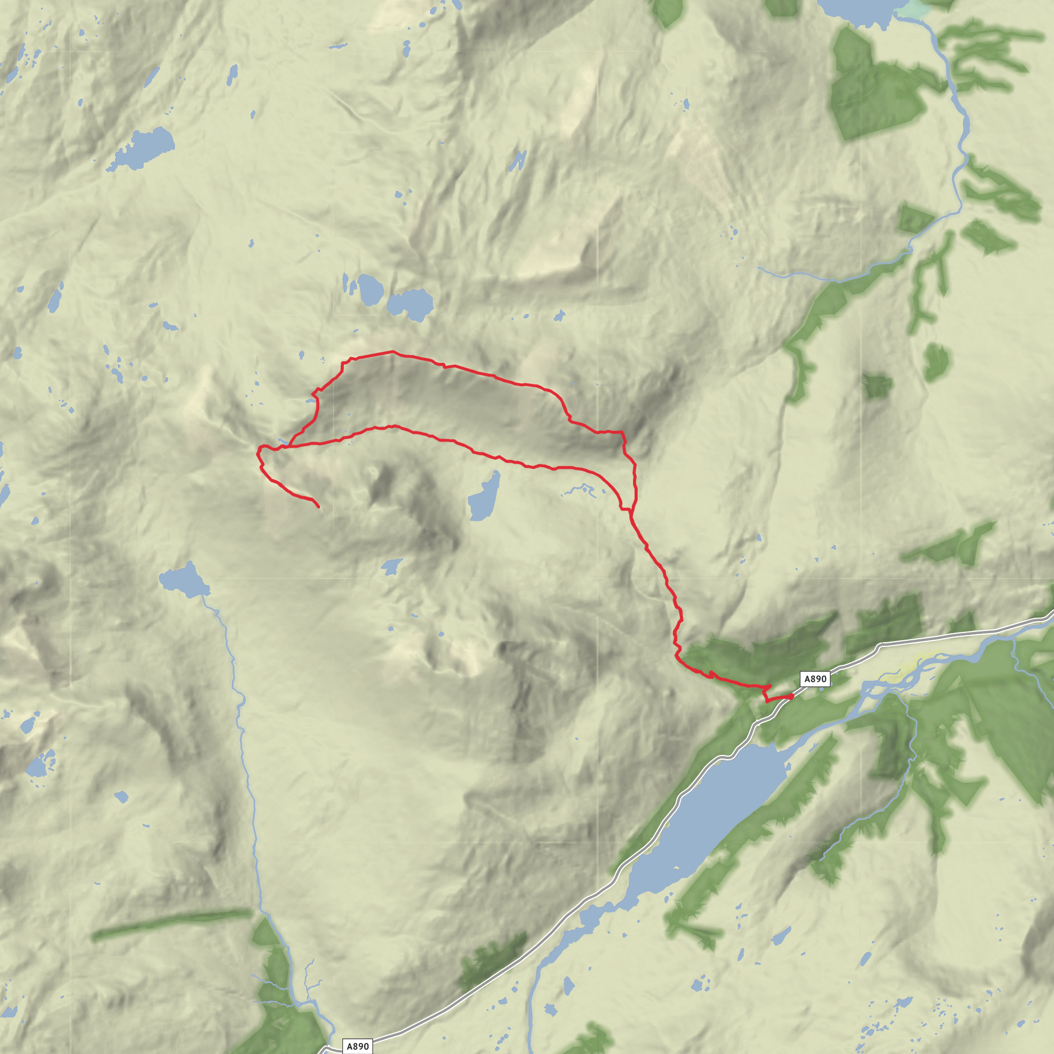 Sgurr Ruadh & Benn Liath Mhor mobile static map