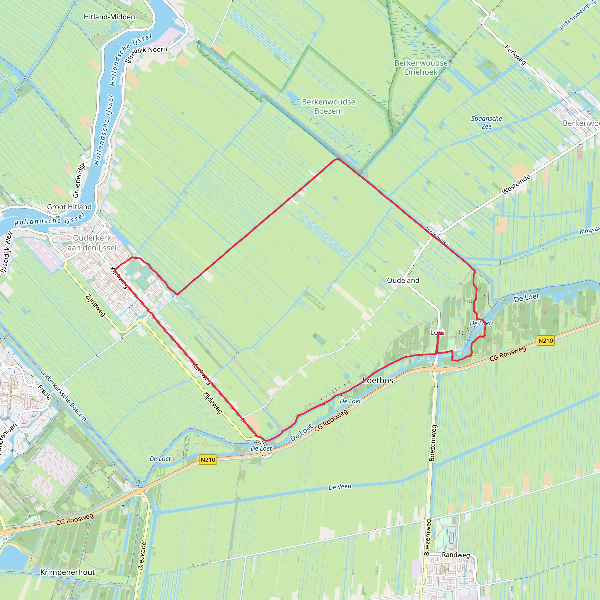 Loetbos and Ouderkerk aan den Ijssel Loop mobile static map