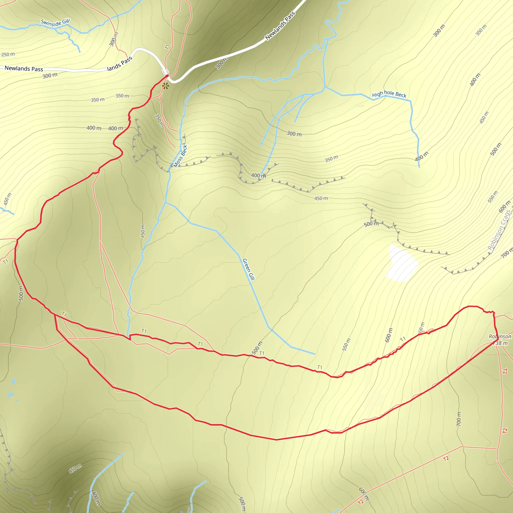 Buttermere Moss and Robinson Loop mobile static map