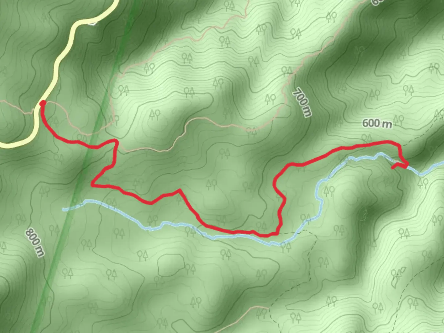 An image depicting the trail Cave Falls and White Rocks Trail via Hazel Mountain Trail and its surrounding area.