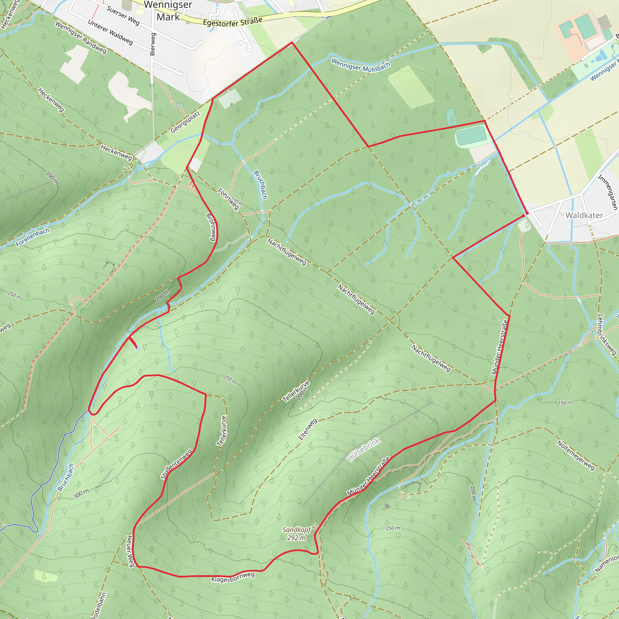 Sandkopf and Wennigser Wasserräder Loop - Waldkater mobile static map