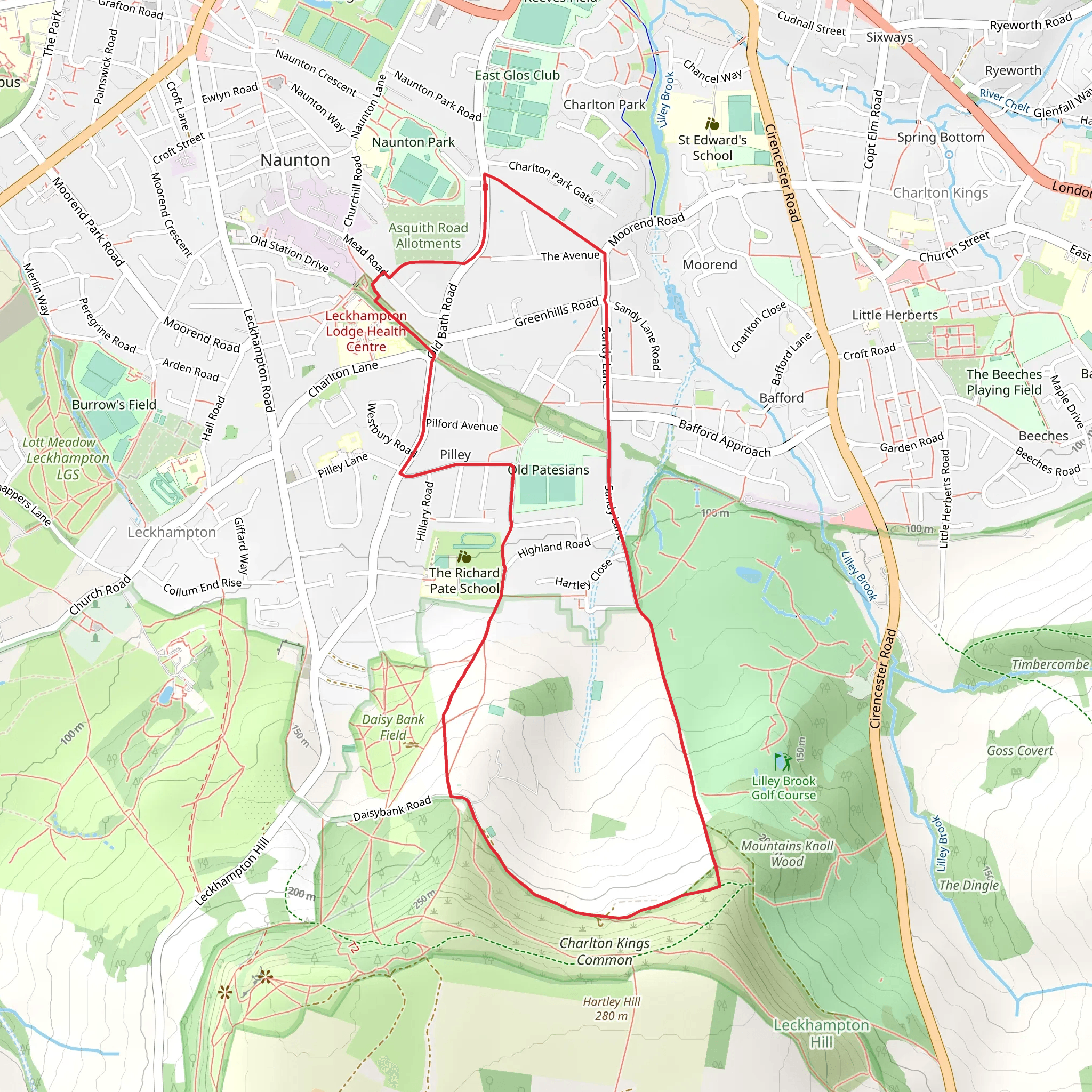 Standard Gauge Incline and Cheltenham Circular Footpath mobile static map