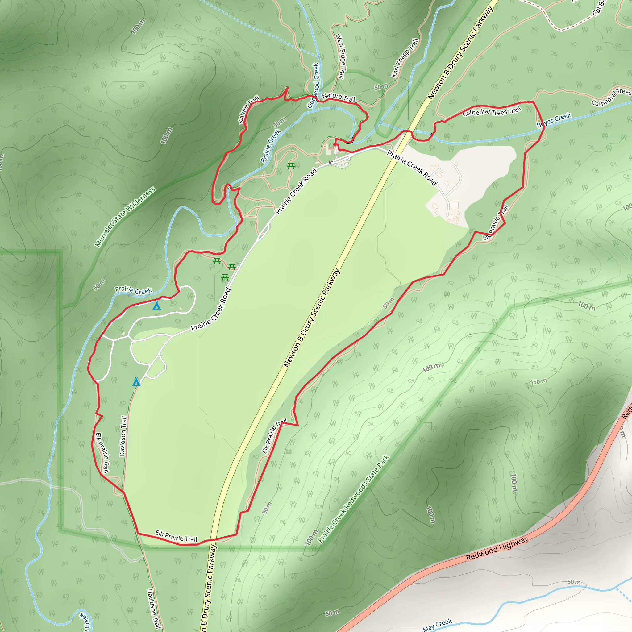 Elk Prairie Trail mobile static map