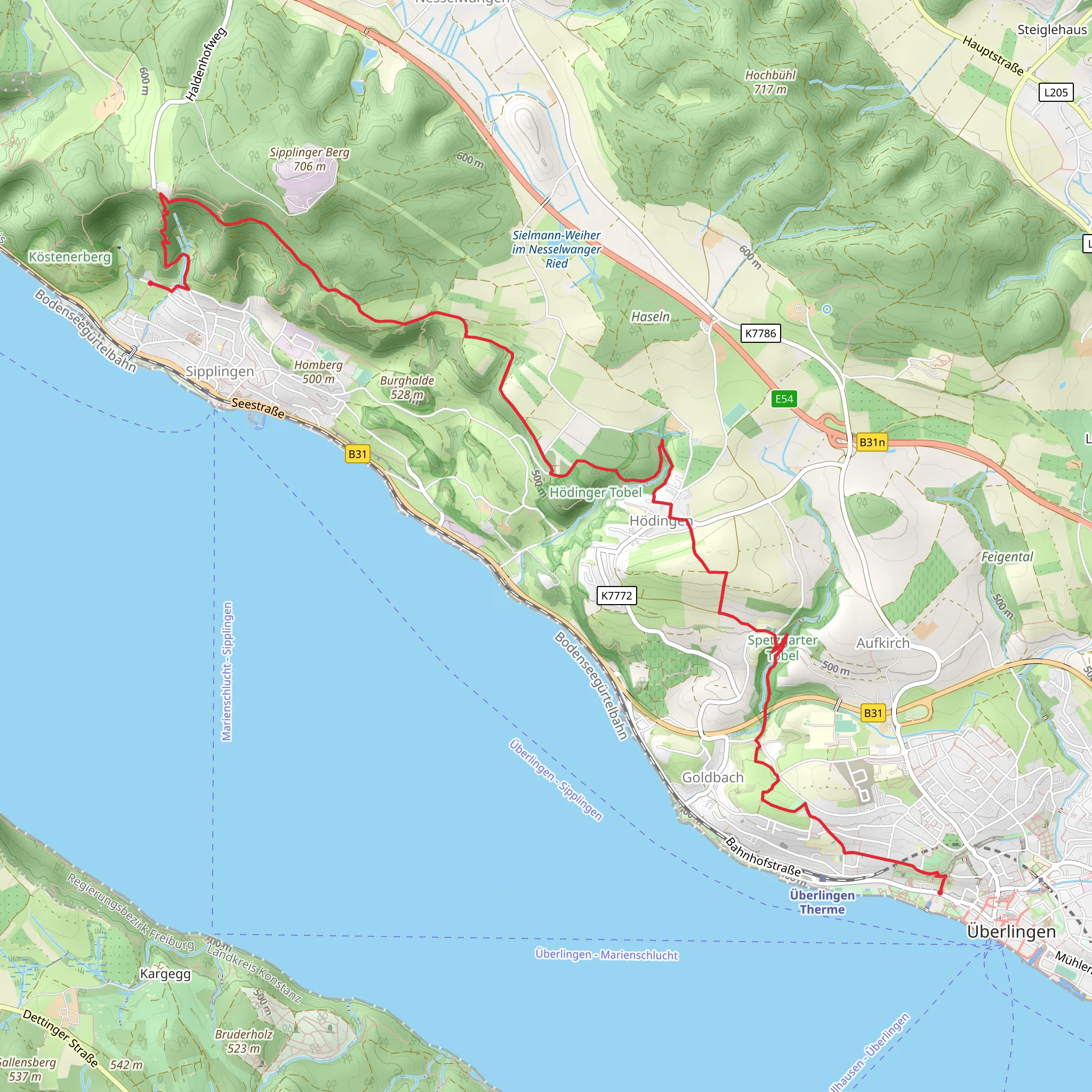 Überlingen to Sipplingen via SeeGang mobile static map