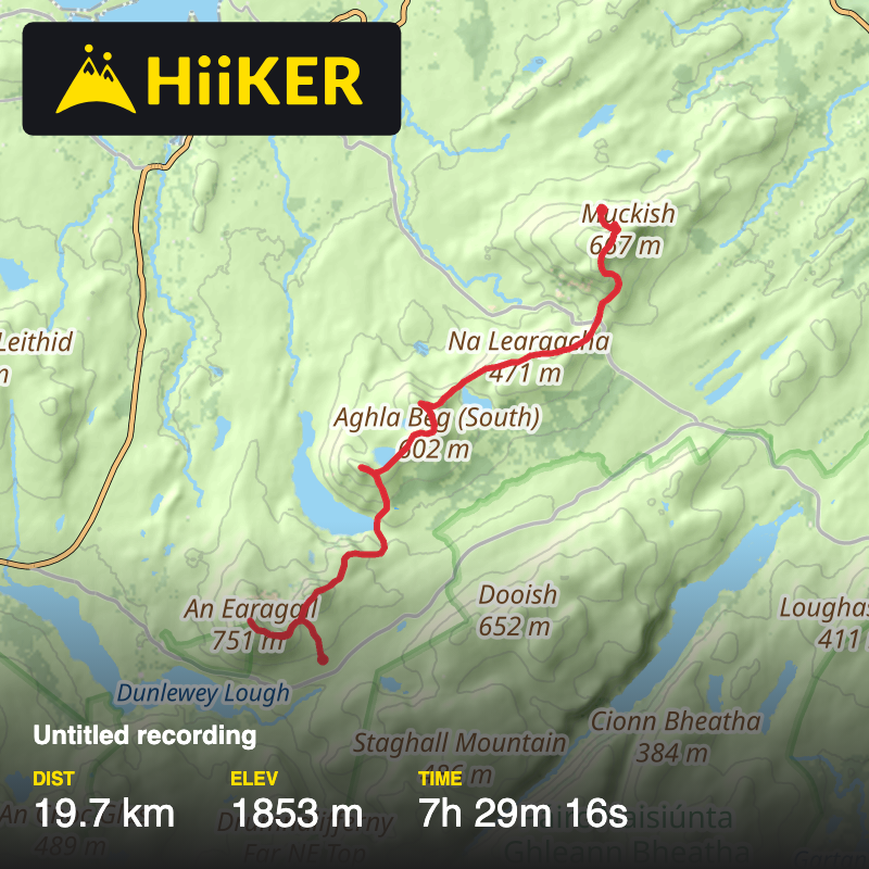 A map preview of the recording 7 sisters hike.