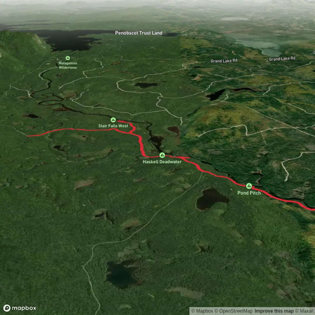 An image depicting the trail Stair Falls, Haskell Rock Pitch and Grand Pitch via Appalachian Trail and its surrounding area.