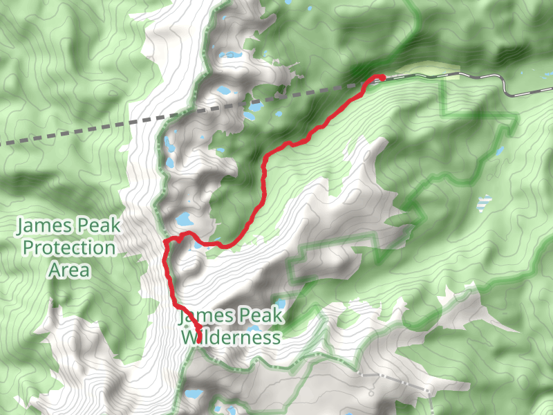 James Peak and Rogers Pass via South Boulder Creek Trail