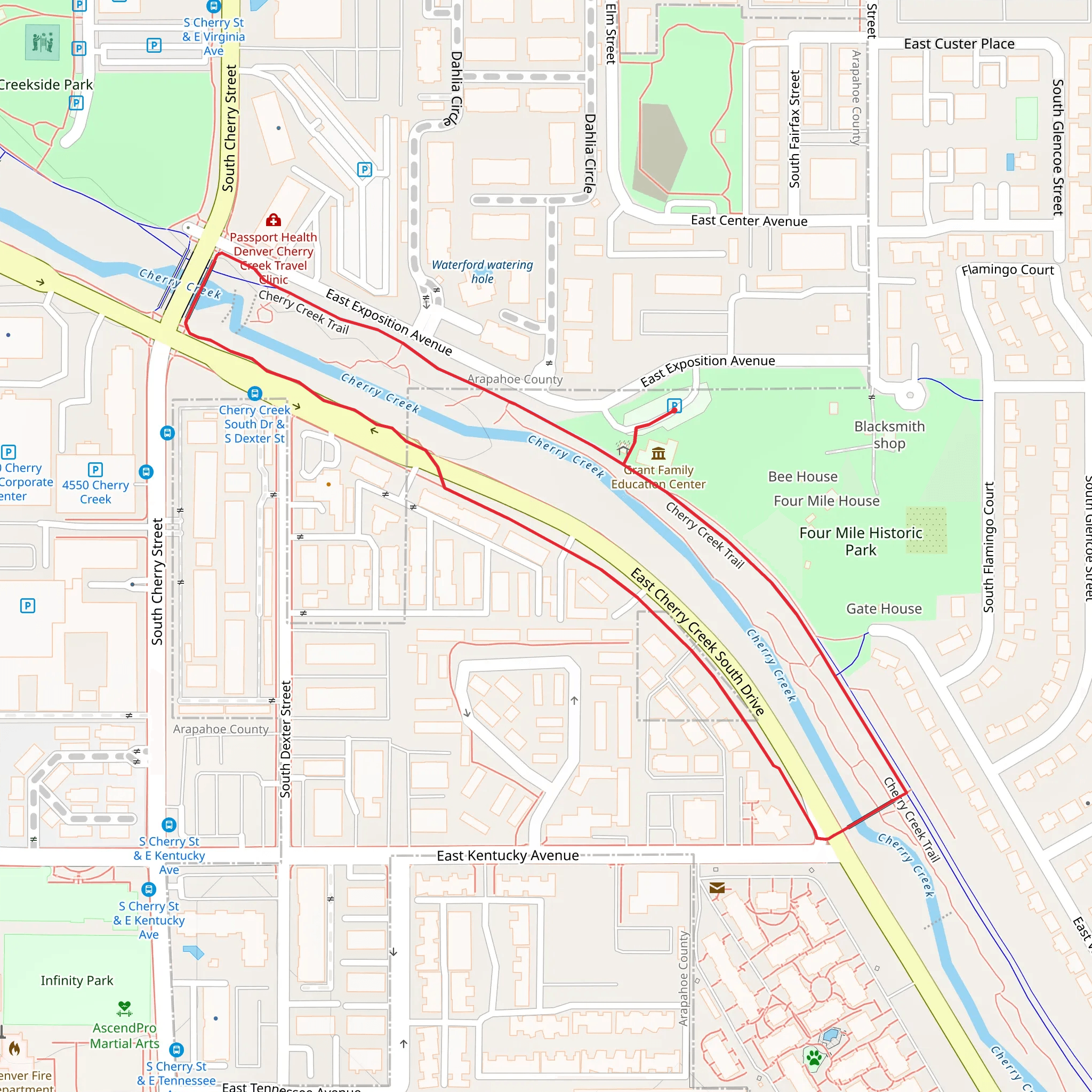 Cherry Creek South Drive Loop mobile static map