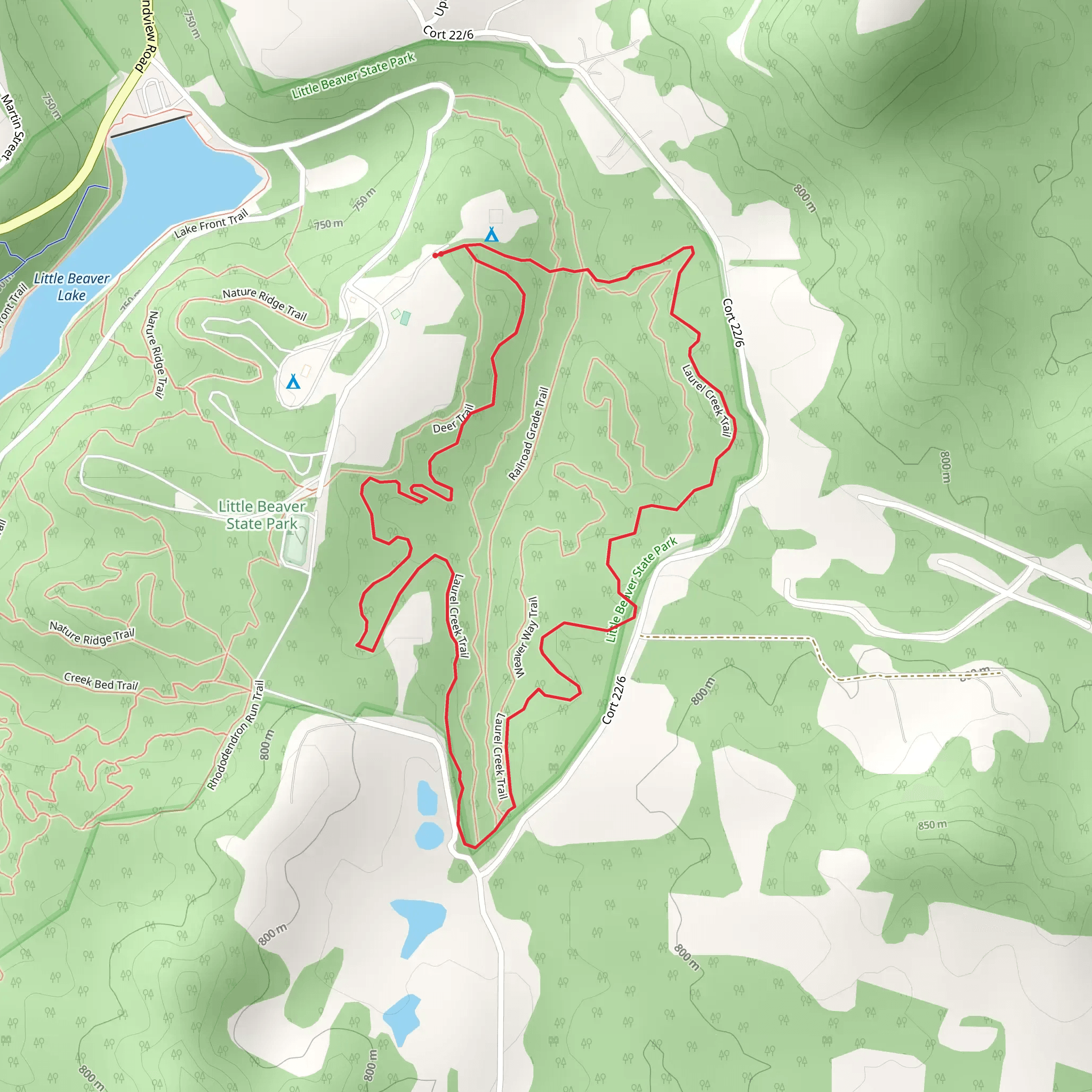 Laurel Creek Hiking Trail mobile static map