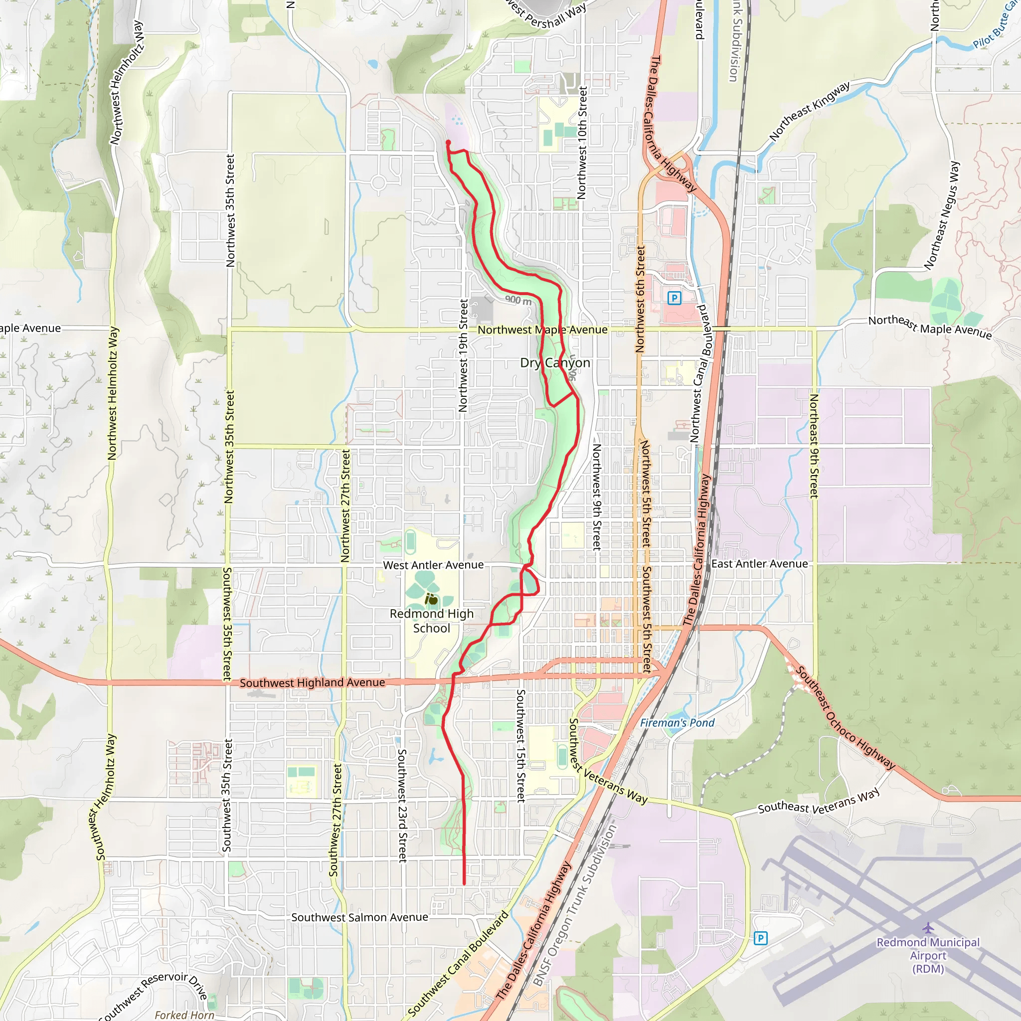 Dry Canyon Loop Trail mobile static map