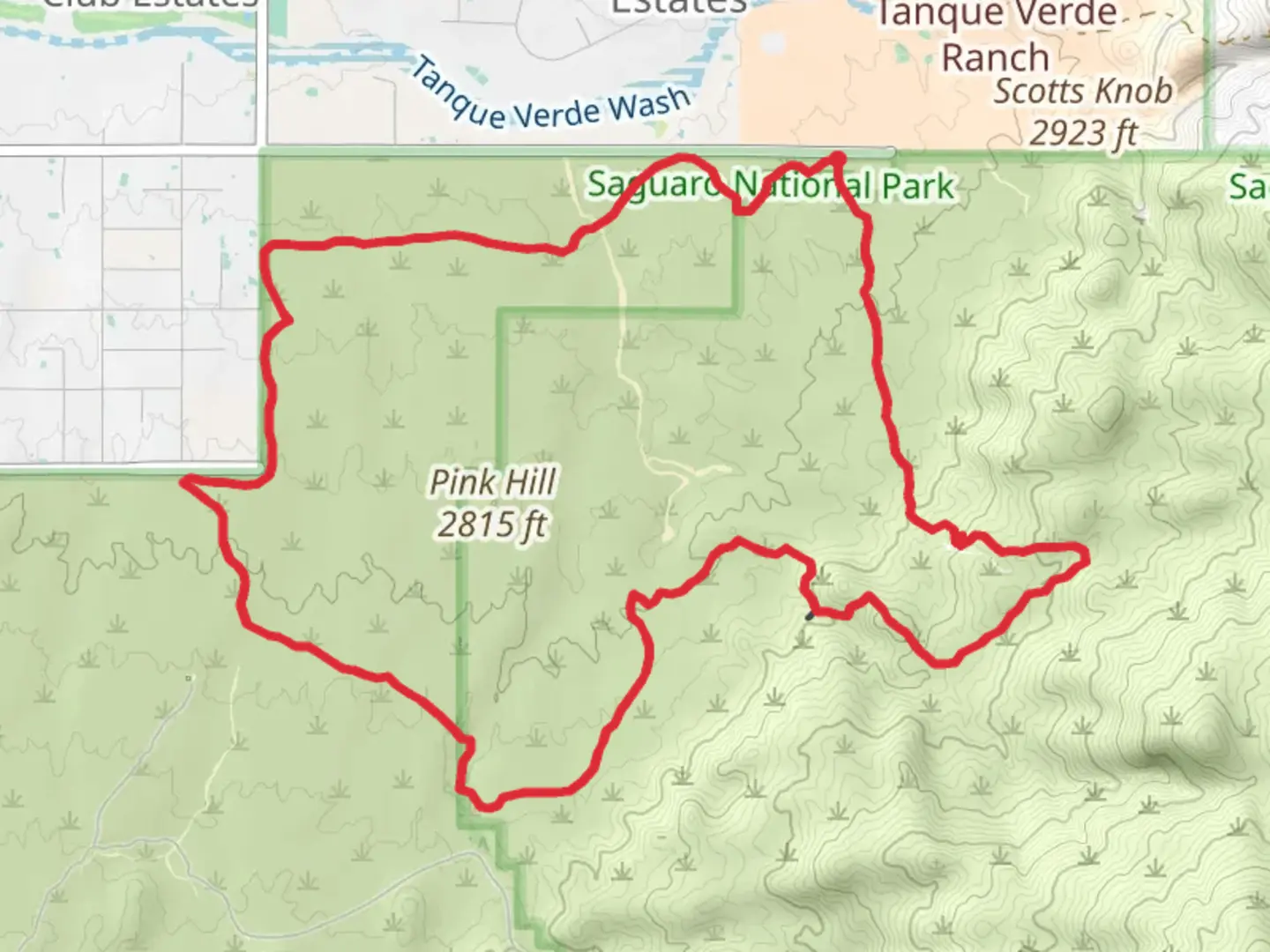 An image depicting the trail Shantz Trail and Squeeze Pen Loop Trail and its surrounding area.