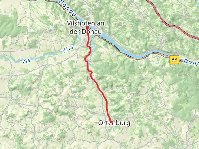 Vilshofen sn der Donau to Ortenburg via Wolfach