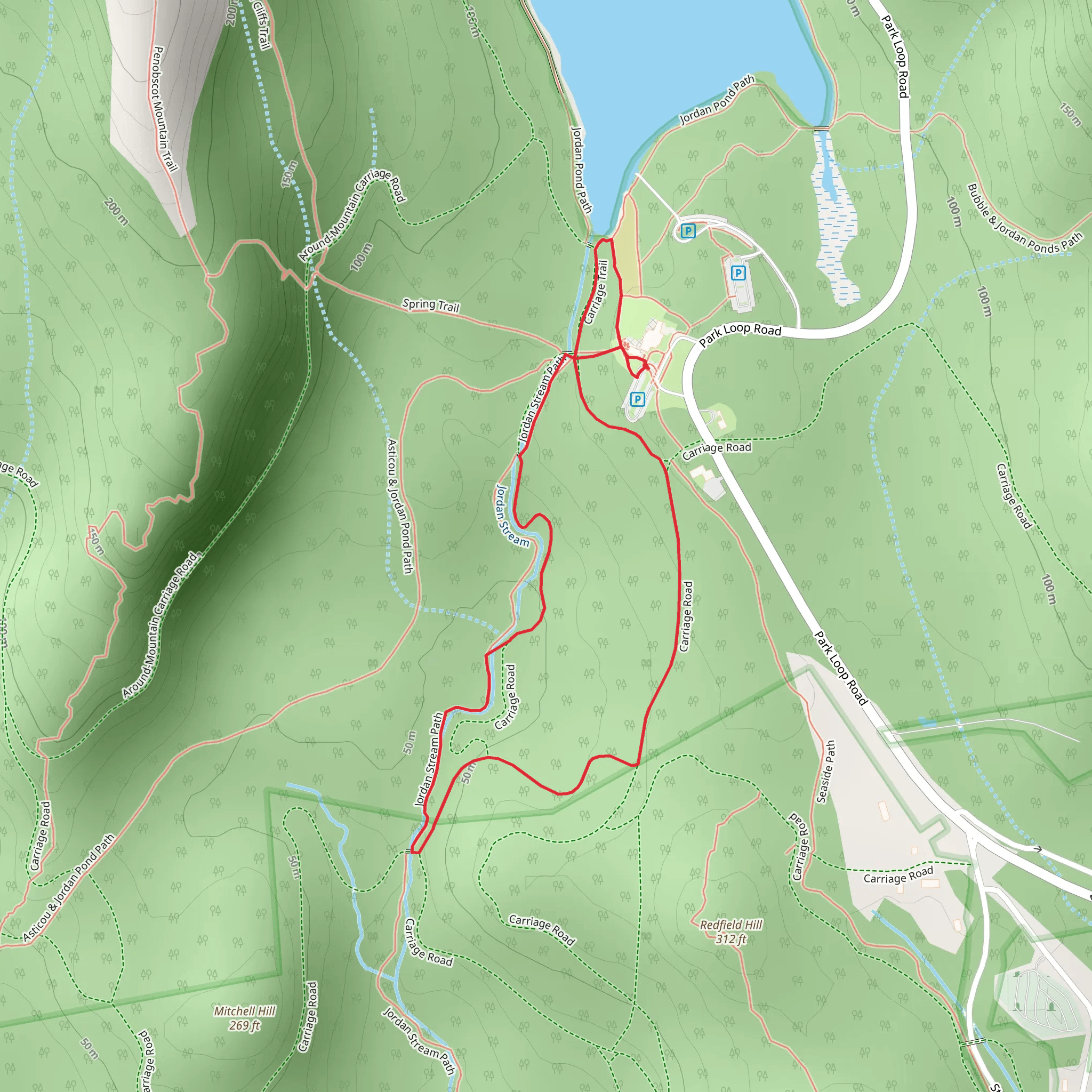Jordan Stream via Carriage Road mobile static map